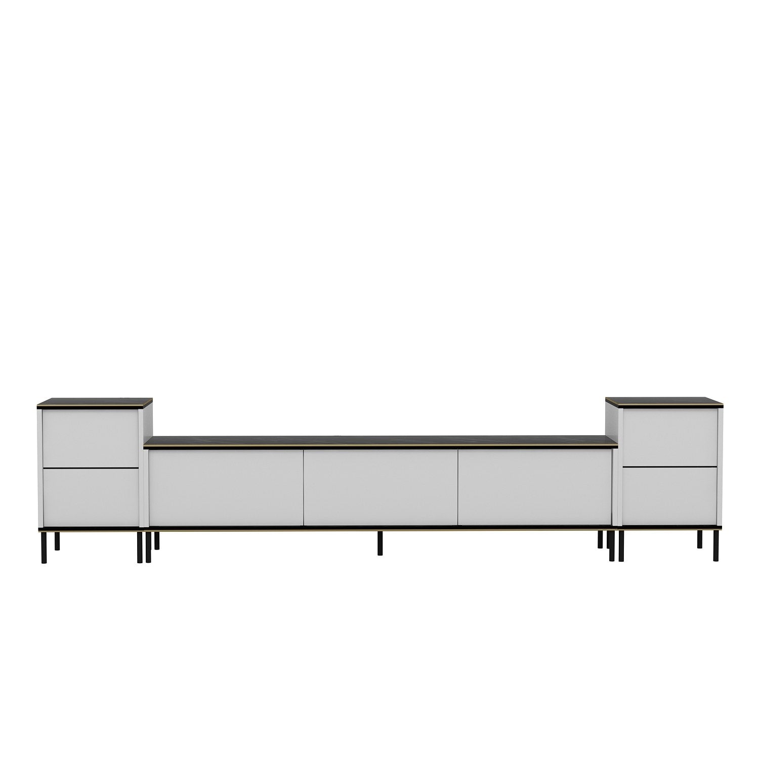 Imaj - White, Marble in Weiss Schwarz Gold präsentiert im Onlineshop von KAQTU Design AG. TV-Möbel ist von Hanah Home