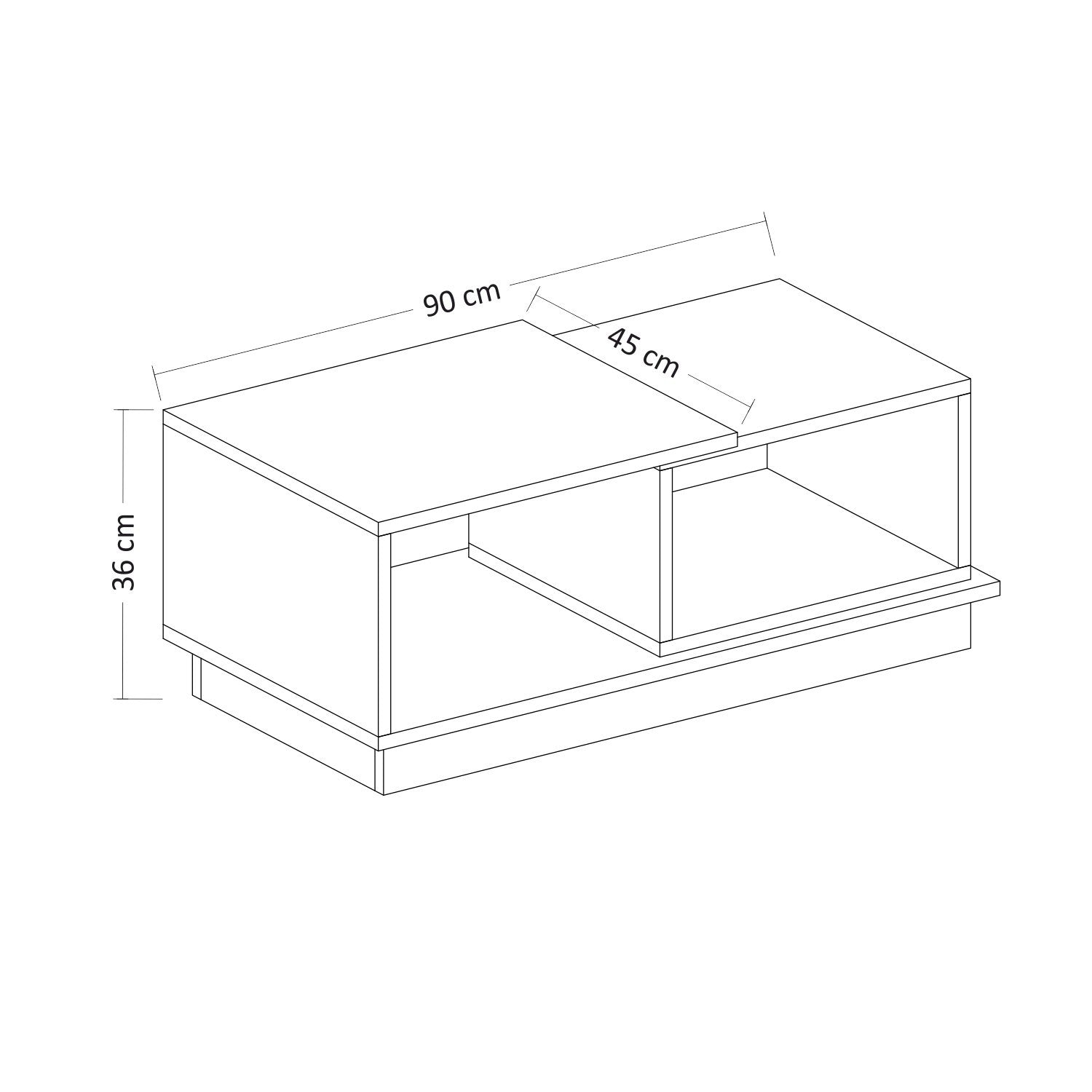 Entdecken Sie den Consept Sofatisch von Hanah Home in stilvollem Anthrazit Eiche – ein eleganter Beistelltisch, der Funktionalität und modernes Design vereint.