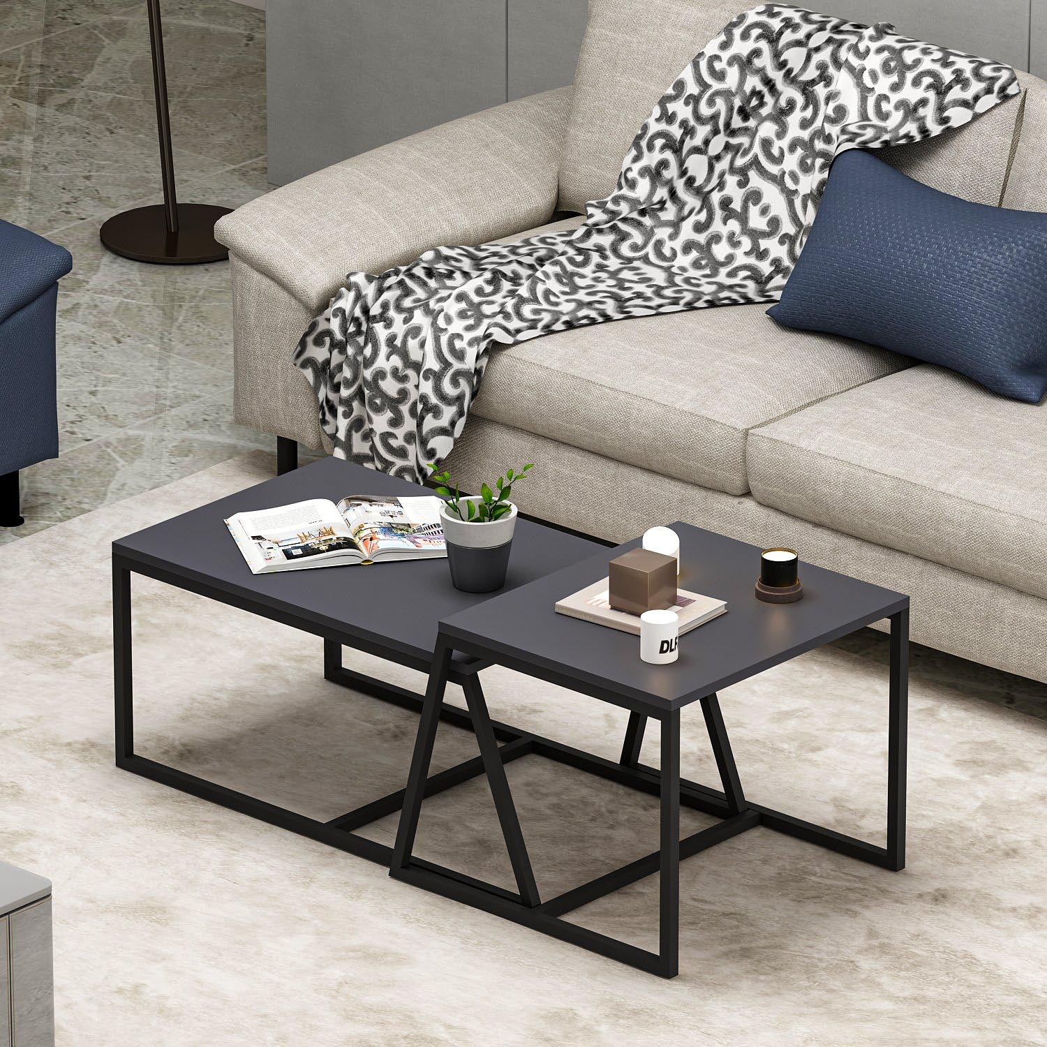 Minimal - Anthracite in Anthrazit präsentiert im Onlineshop von KAQTU Design AG. Beistelltisch ist von Hanah Home