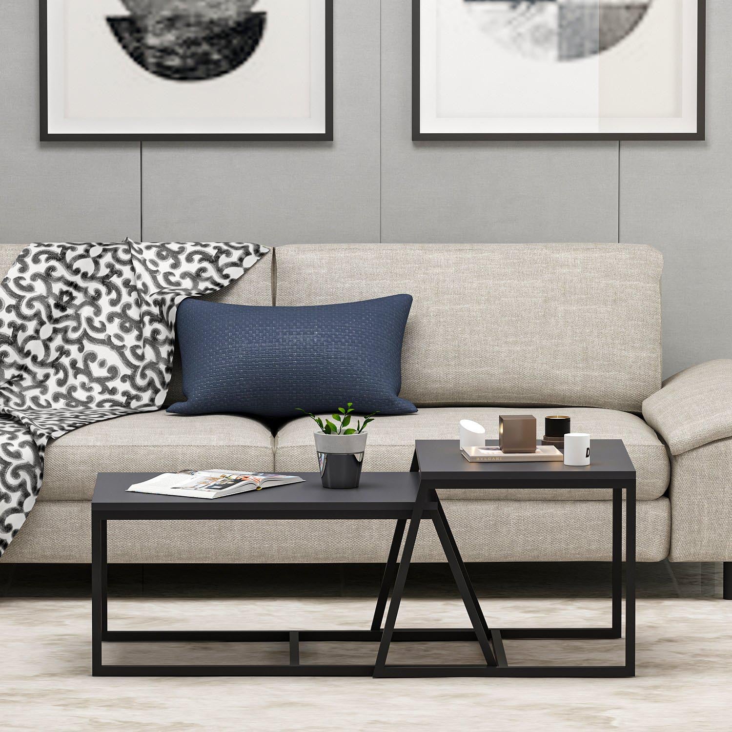 Minimal - Anthracite in Anthrazit präsentiert im Onlineshop von KAQTU Design AG. Beistelltisch ist von Hanah Home
