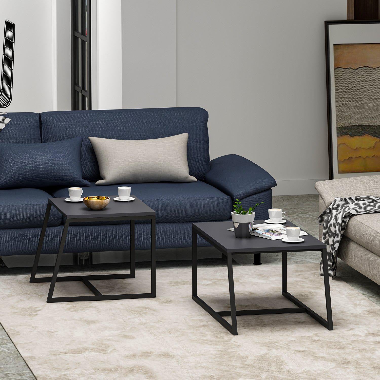 Minimal - Anthracite in Anthrazit präsentiert im Onlineshop von KAQTU Design AG. Beistelltisch ist von Hanah Home