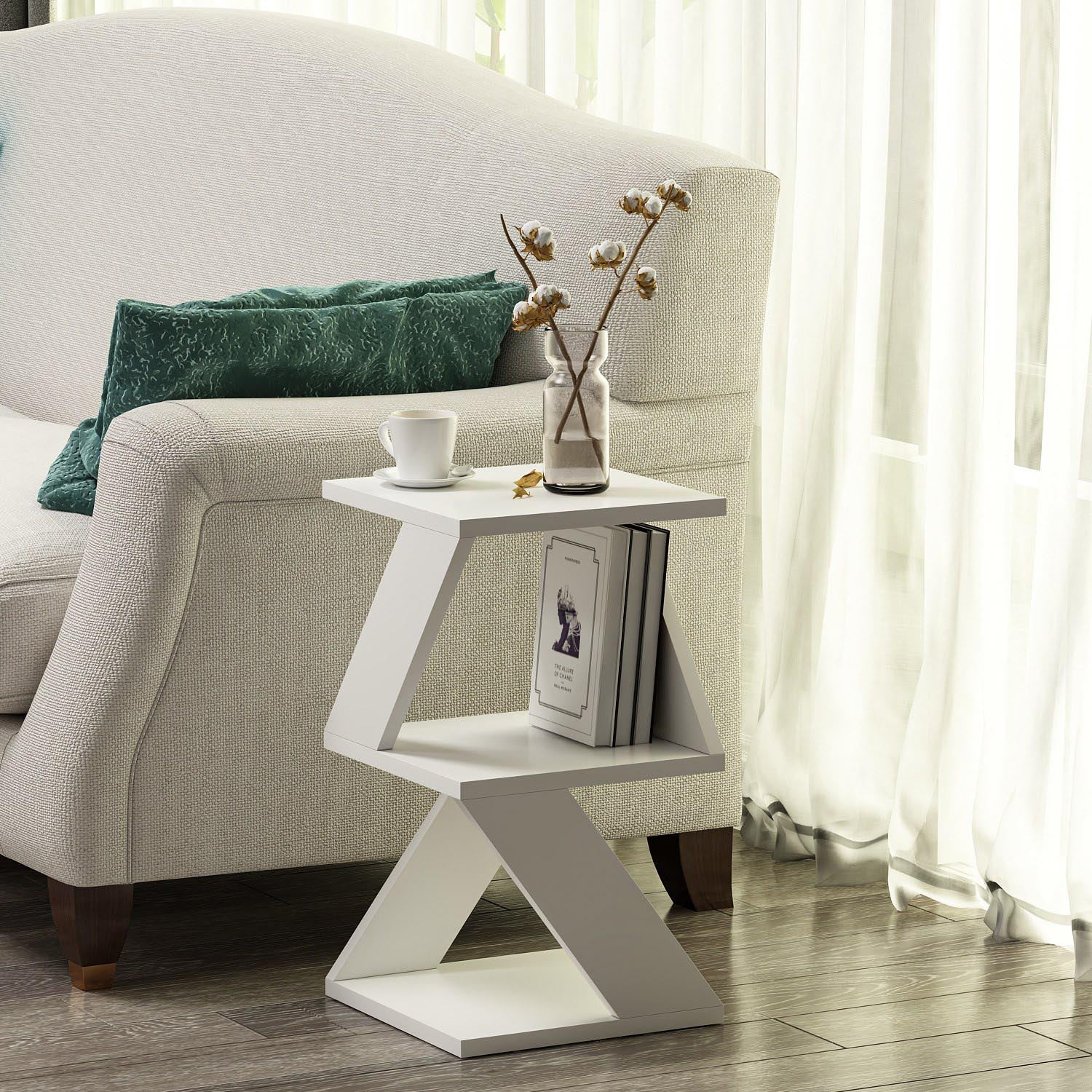Albeni - White in Weiss präsentiert im Onlineshop von KAQTU Design AG. Beistelltisch ist von Hanah Home