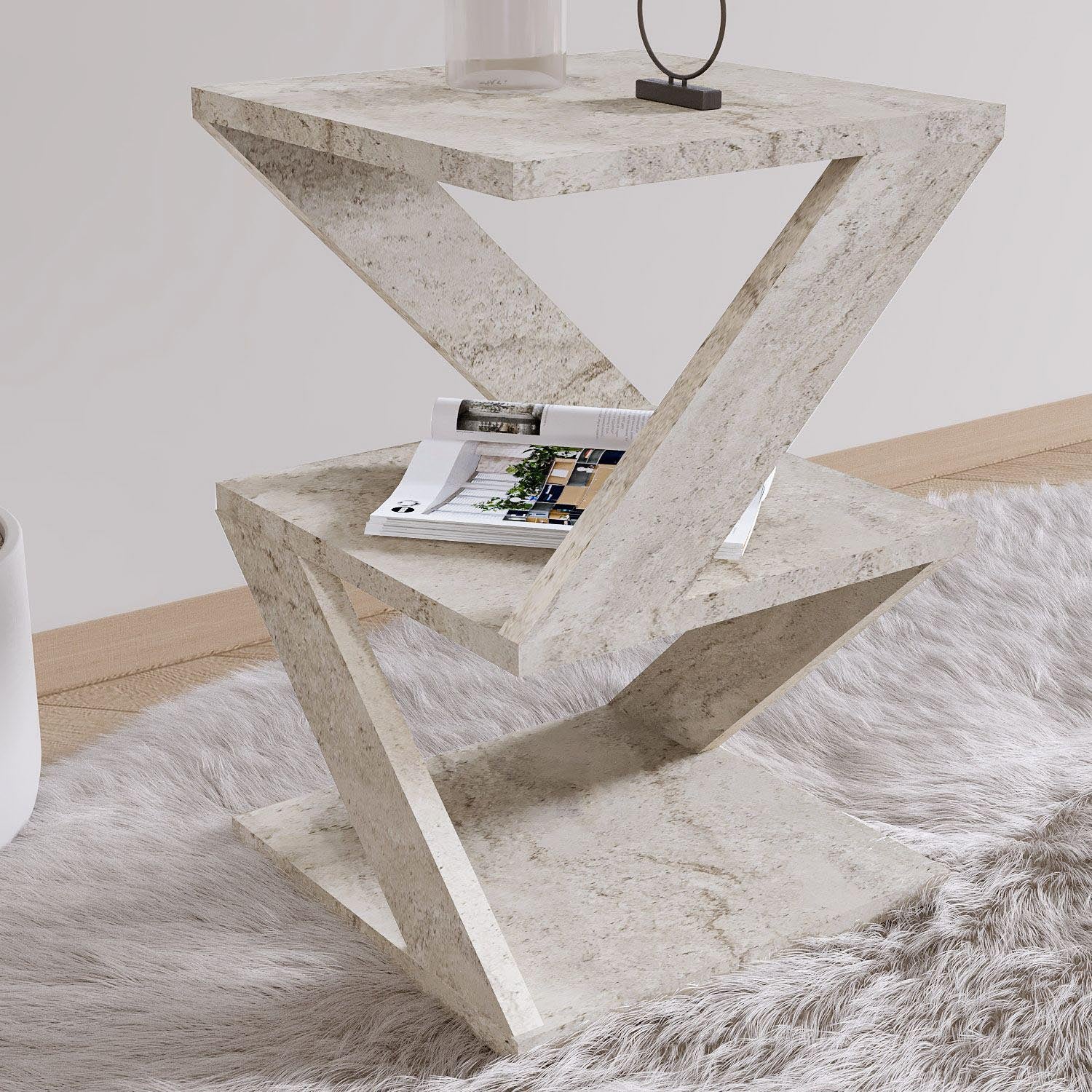 Albeni - Travertine in Travertin präsentiert im Onlineshop von KAQTU Design AG. Beistelltisch ist von Hanah Home