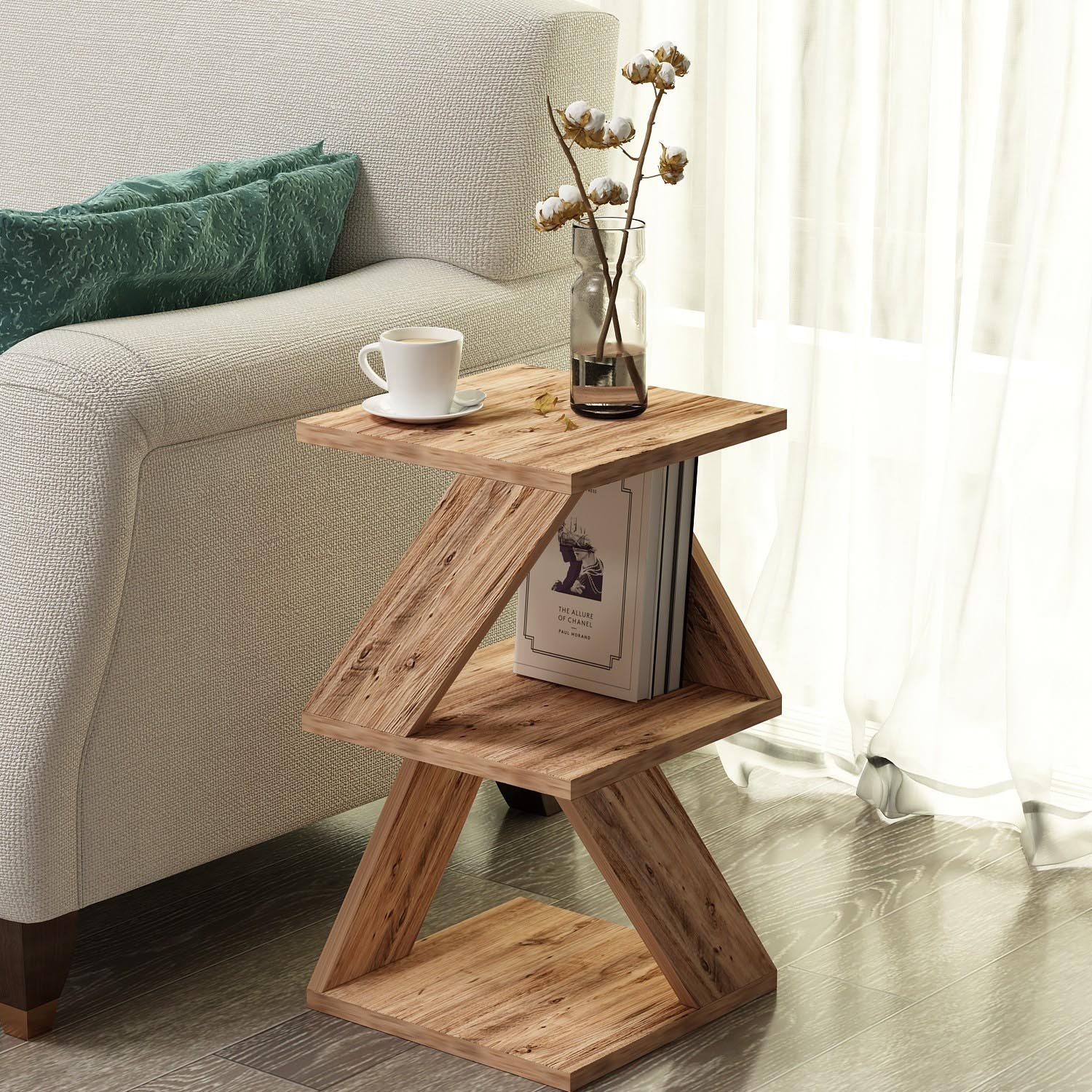 Albeni - Atlantic Pine in Atlantische Kiefer präsentiert im Onlineshop von KAQTU Design AG. Beistelltisch ist von Hanah Home
