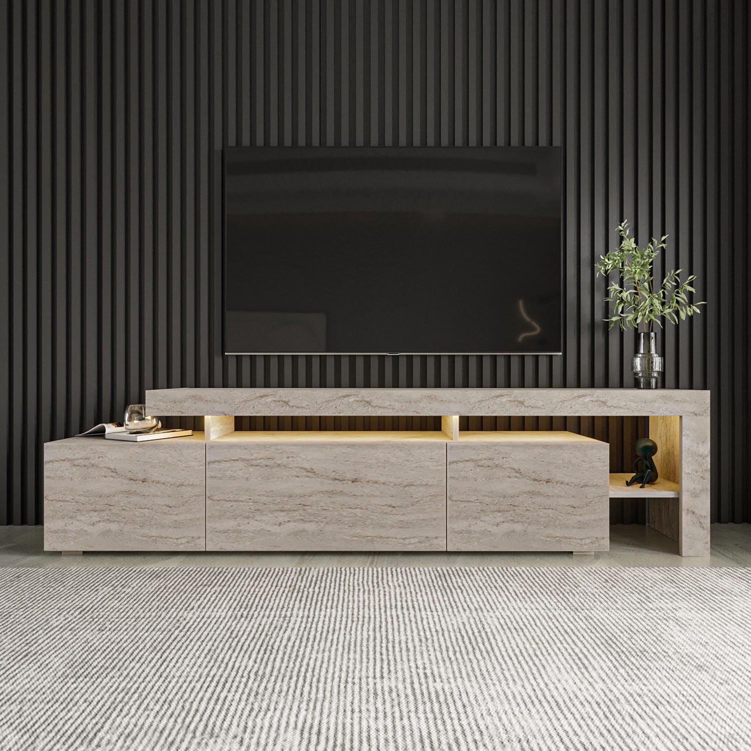 Beliz - Travertine in Travertin präsentiert im Onlineshop von KAQTU Design AG. Sideboard ist von Hanah Home