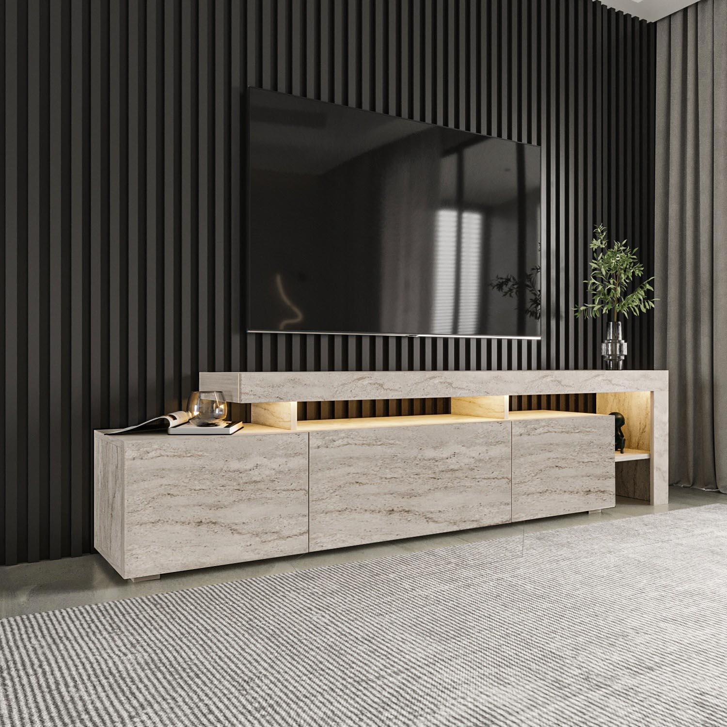 Beliz - Travertine in Travertin präsentiert im Onlineshop von KAQTU Design AG. Sideboard ist von Hanah Home
