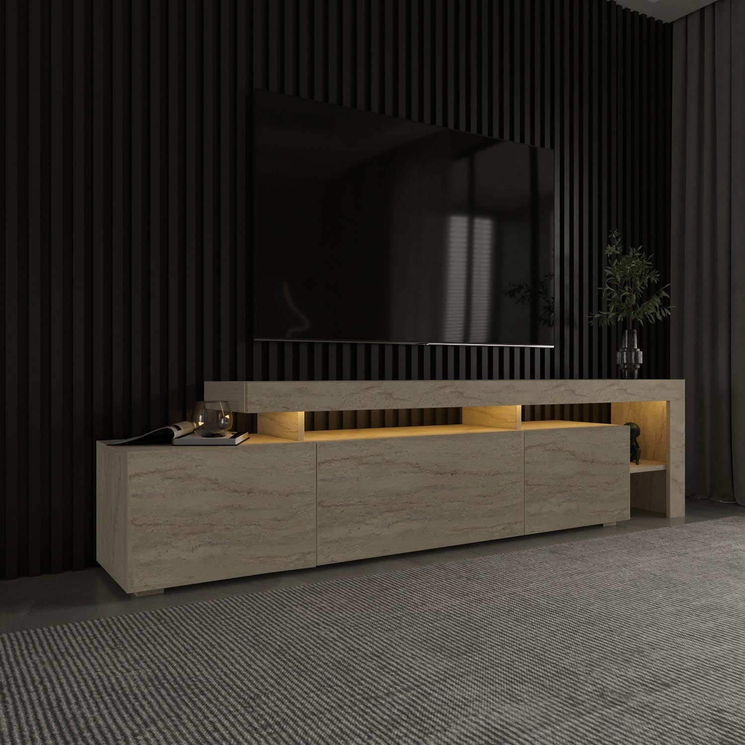 Beliz - Travertine in Travertin präsentiert im Onlineshop von KAQTU Design AG. Sideboard ist von Hanah Home