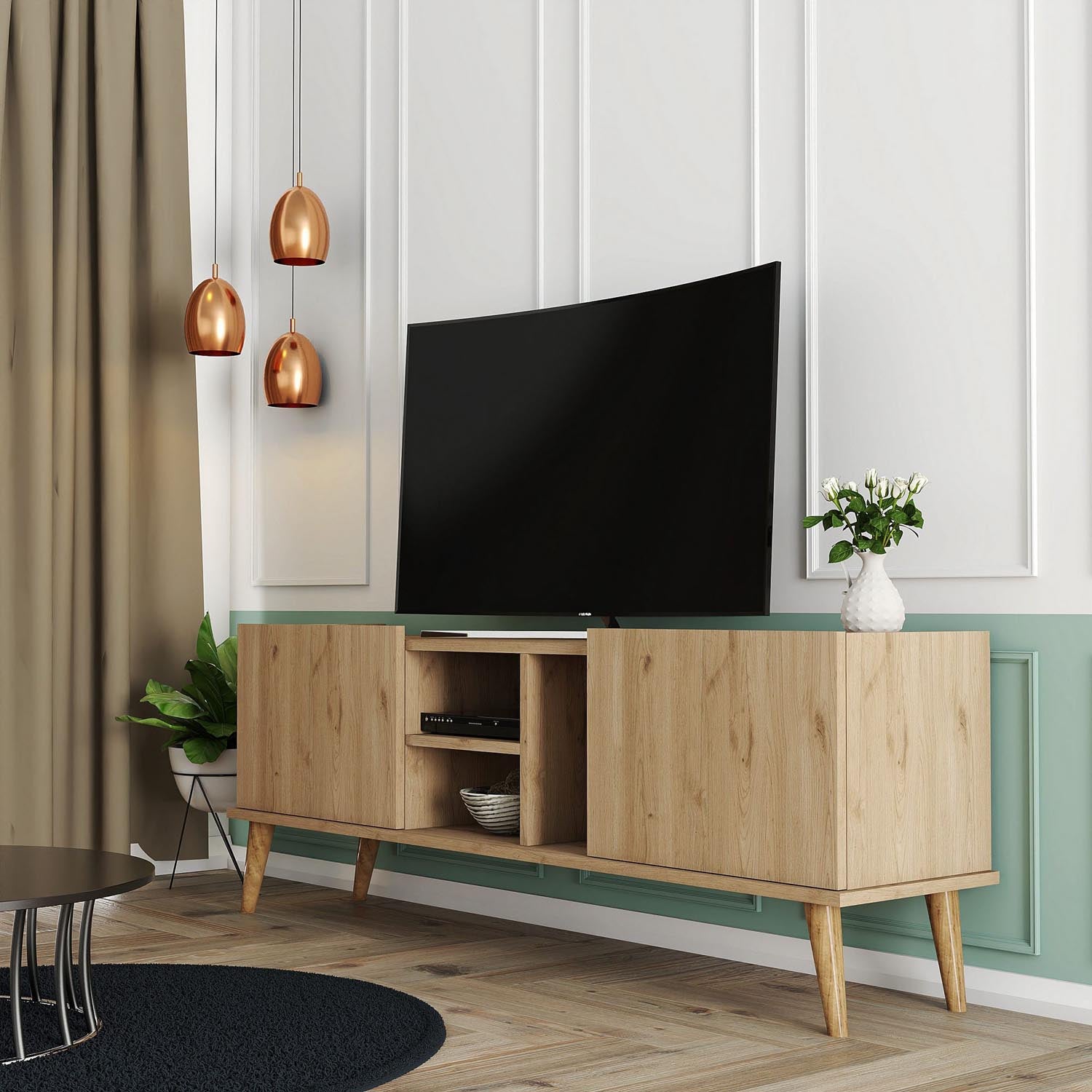 Carmen - 1532 in Eiche präsentiert im Onlineshop von KAQTU Design AG. Sideboard ist von Hanah Home