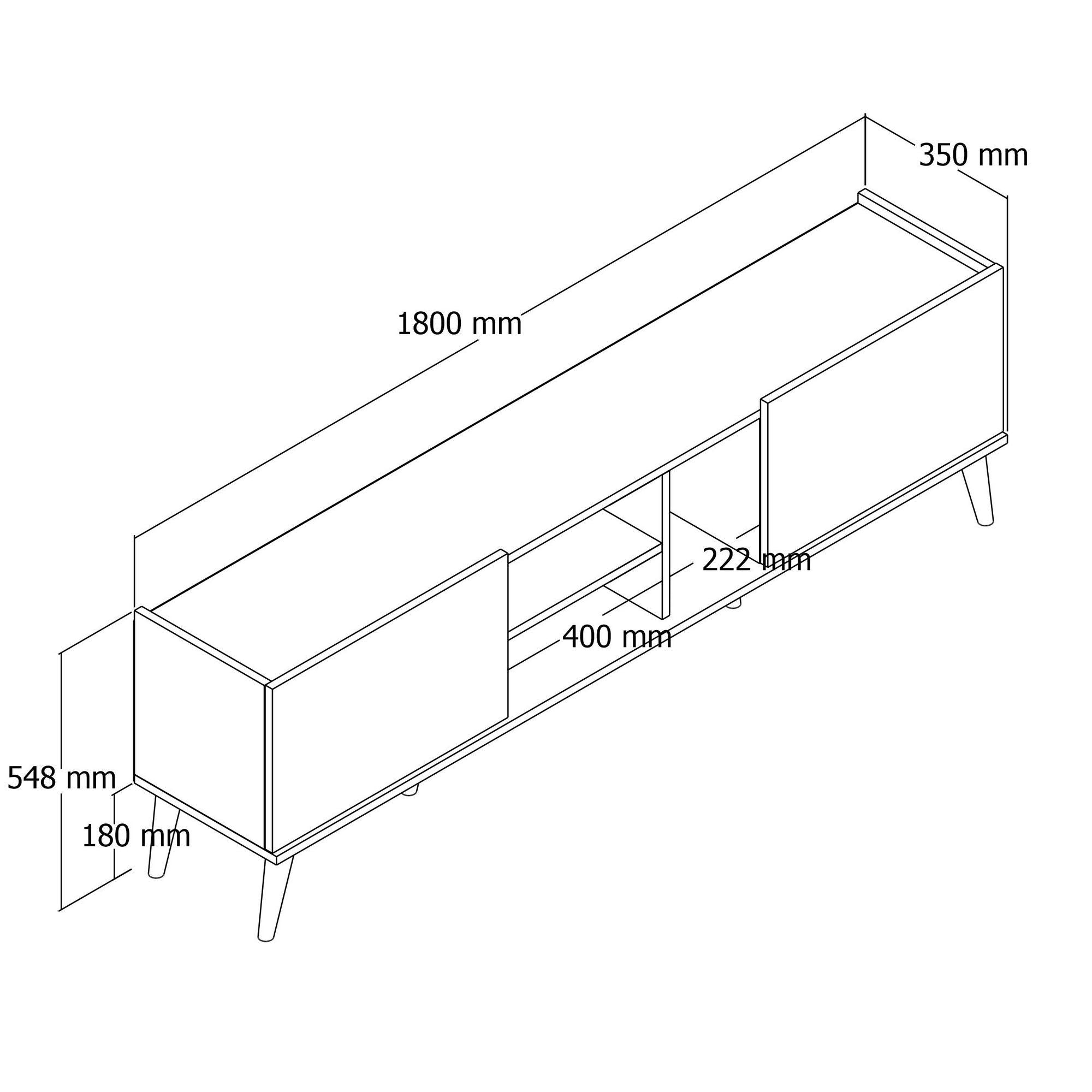Lotus - 1350 in Eiche präsentiert im Onlineshop von KAQTU Design AG. Sideboard ist von Hanah Home
