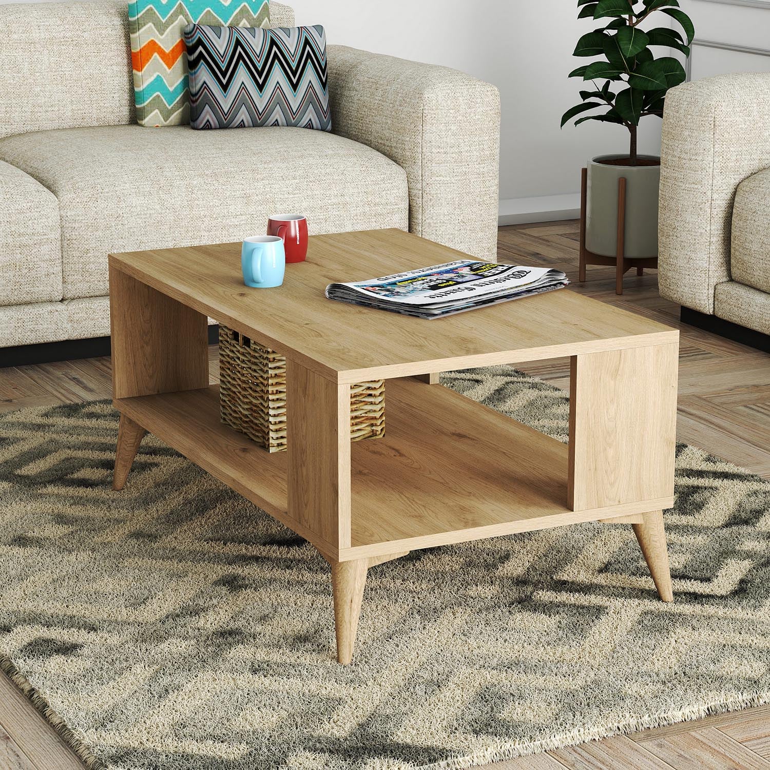 Authentic 2060 in Eiche präsentiert im Onlineshop von KAQTU Design AG. Beistelltisch ist von Hanah Home