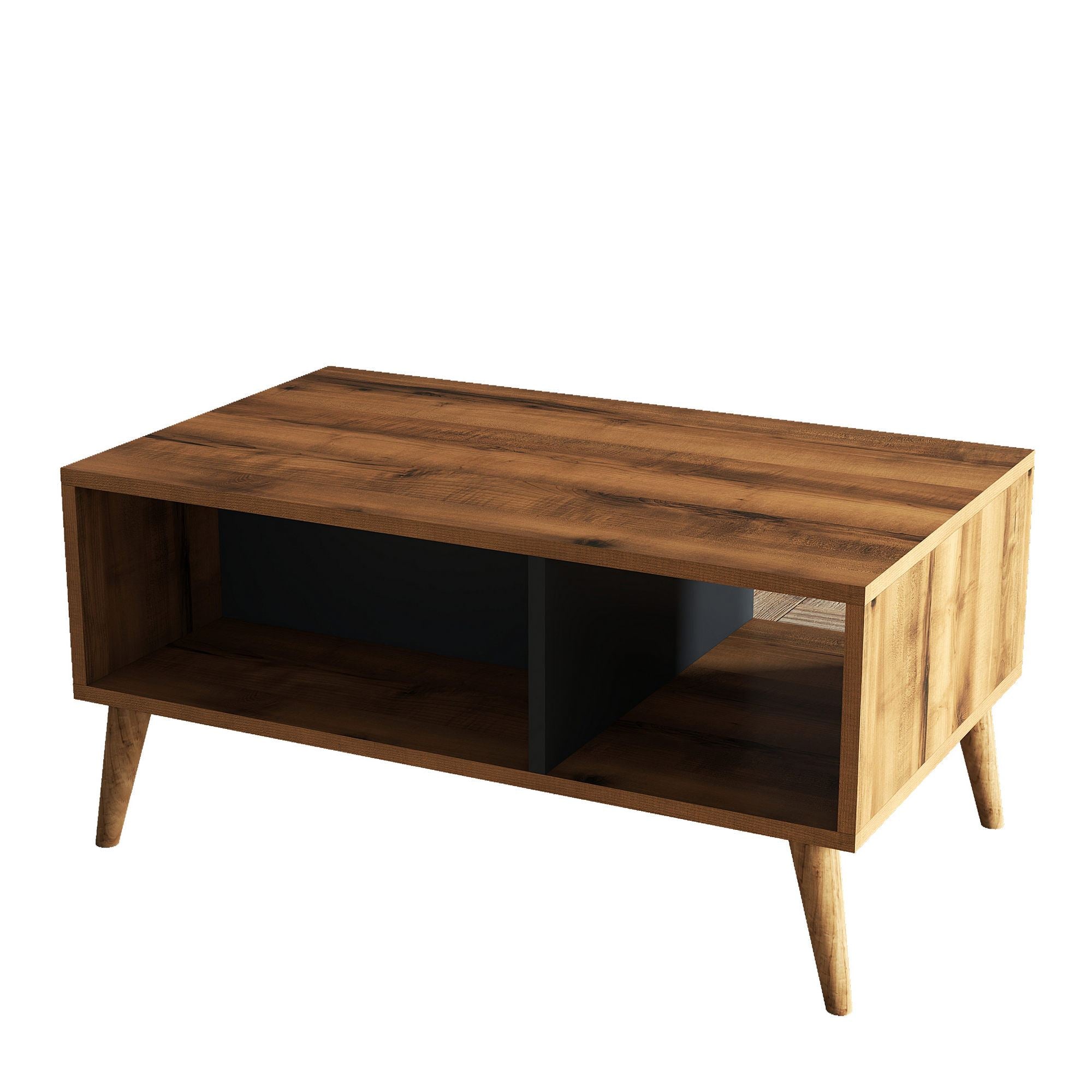 Exxen - 2070 in Walnuss
 Anthrazit präsentiert im Onlineshop von KAQTU Design AG. Beistelltisch ist von Hanah Home
