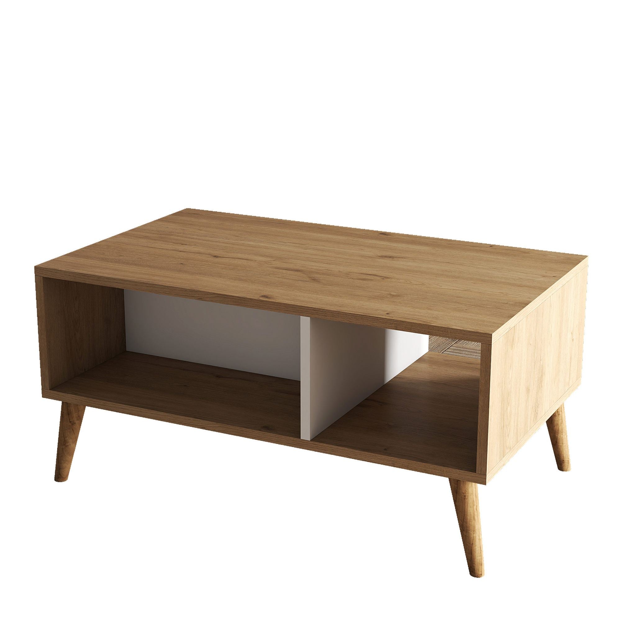 Exxen - 2074 in Eiche Weiss präsentiert im Onlineshop von KAQTU Design AG. Beistelltisch ist von Hanah Home