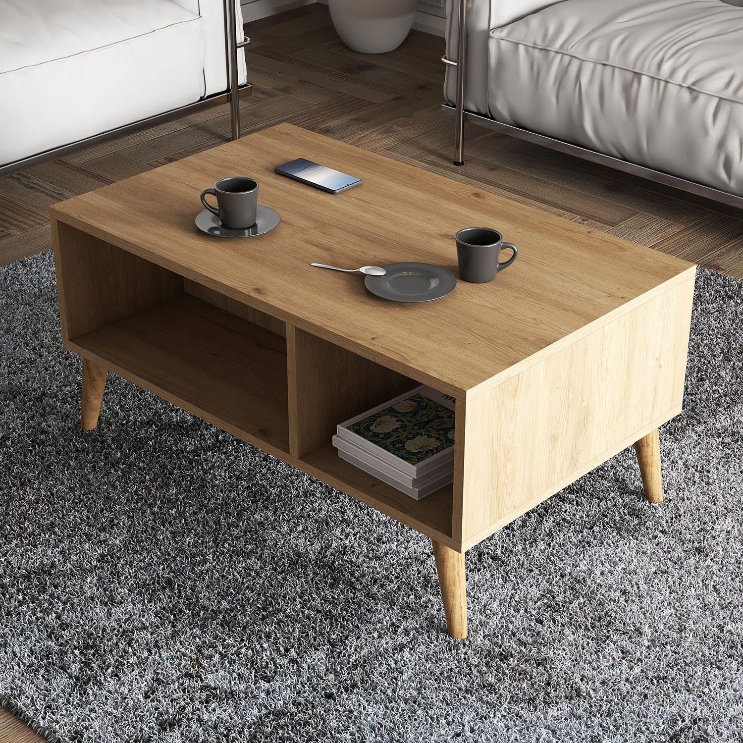 Exxen - 2076 in Eiche präsentiert im Onlineshop von KAQTU Design AG. Beistelltisch ist von Hanah Home