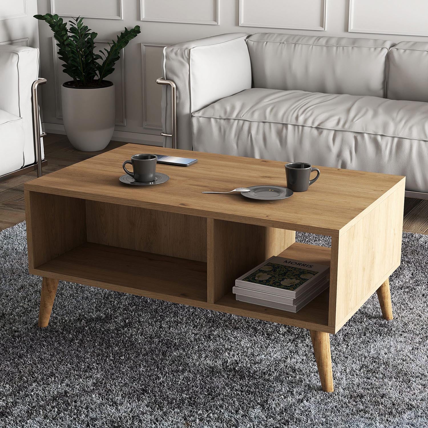 Exxen - 2076 in Eiche präsentiert im Onlineshop von KAQTU Design AG. Beistelltisch ist von Hanah Home
