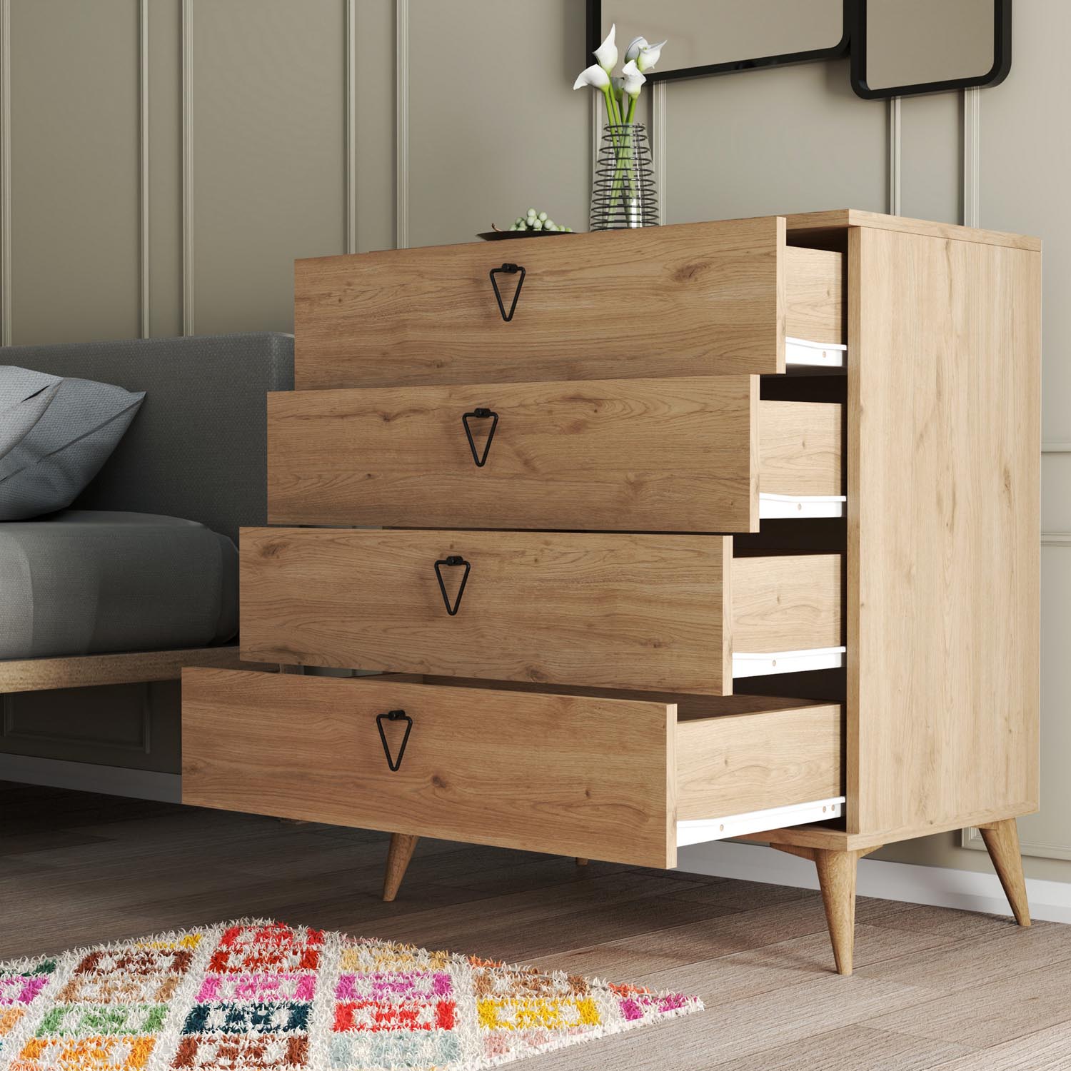 Versa-Ce 3612 in Eiche präsentiert im Onlineshop von KAQTU Design AG. Kommode ist von Hanah Home