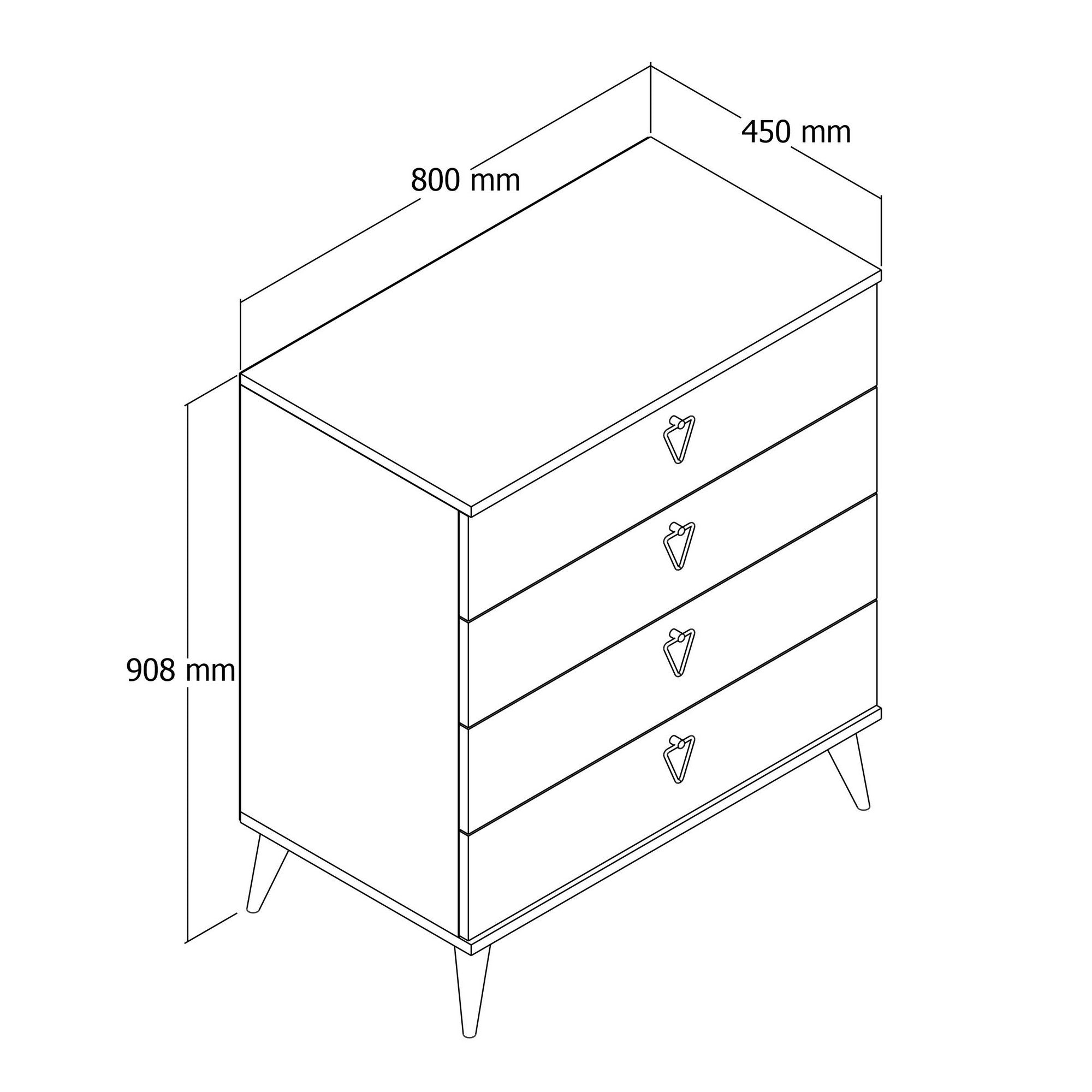 Versa-Ce 3612 in Eiche präsentiert im Onlineshop von KAQTU Design AG. Kommode ist von Hanah Home