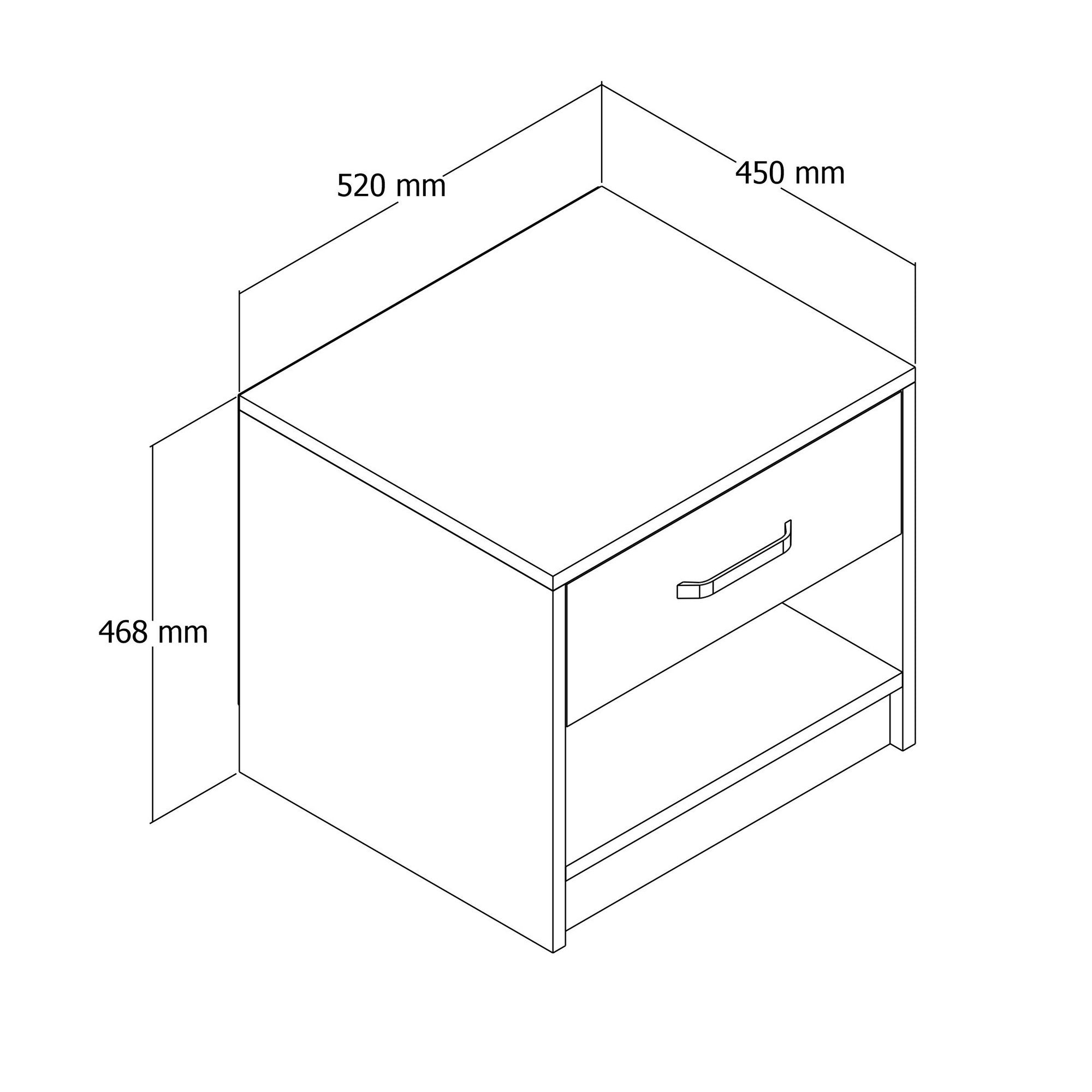 Grande 3622 in Eiche präsentiert im Onlineshop von KAQTU Design AG. Nachttisch ist von Hanah Home