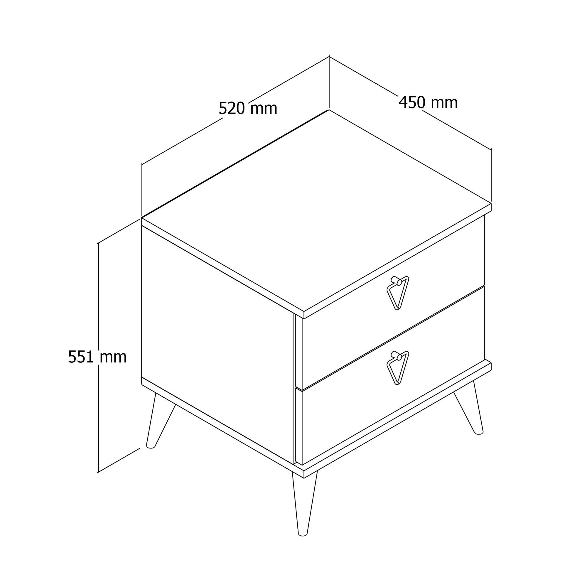 Versa-Ce 3636 in Eiche Weiss präsentiert im Onlineshop von KAQTU Design AG. Nachttisch ist von Hanah Home