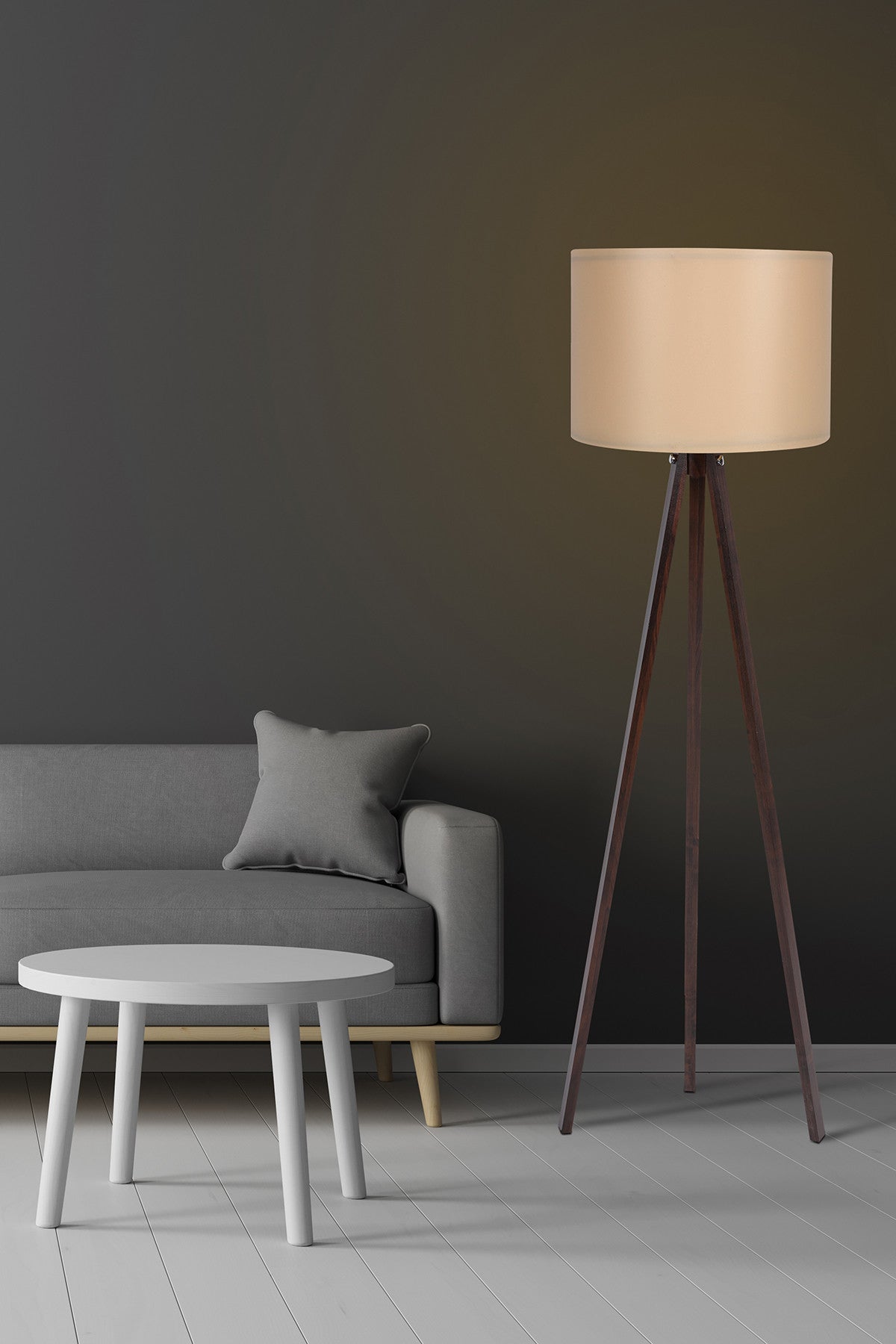 101 in Creme Walnuss präsentiert im Onlineshop von KAQTU Design AG. Stehleuchte ist von Opviq