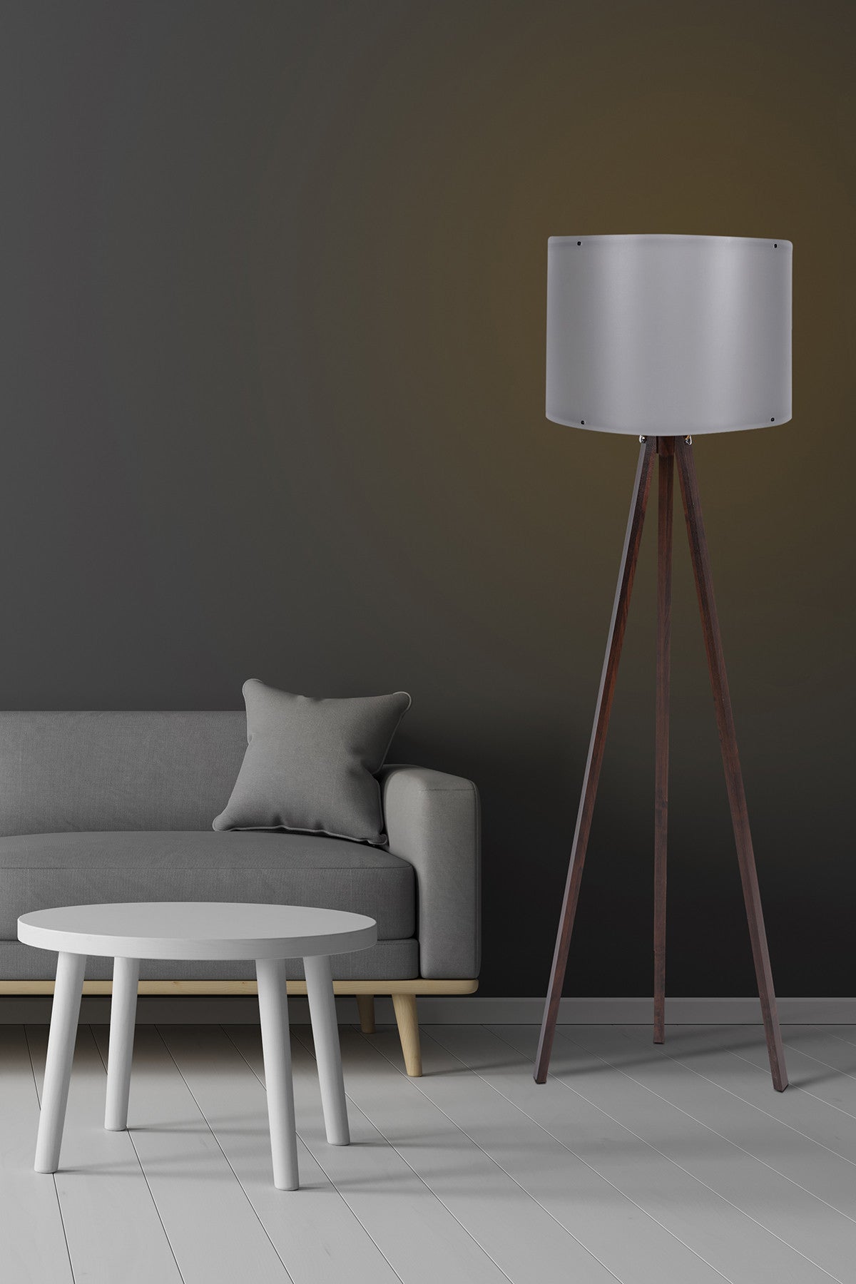 103 in Grau Walnuss präsentiert im Onlineshop von KAQTU Design AG. Stehleuchte ist von Opviq