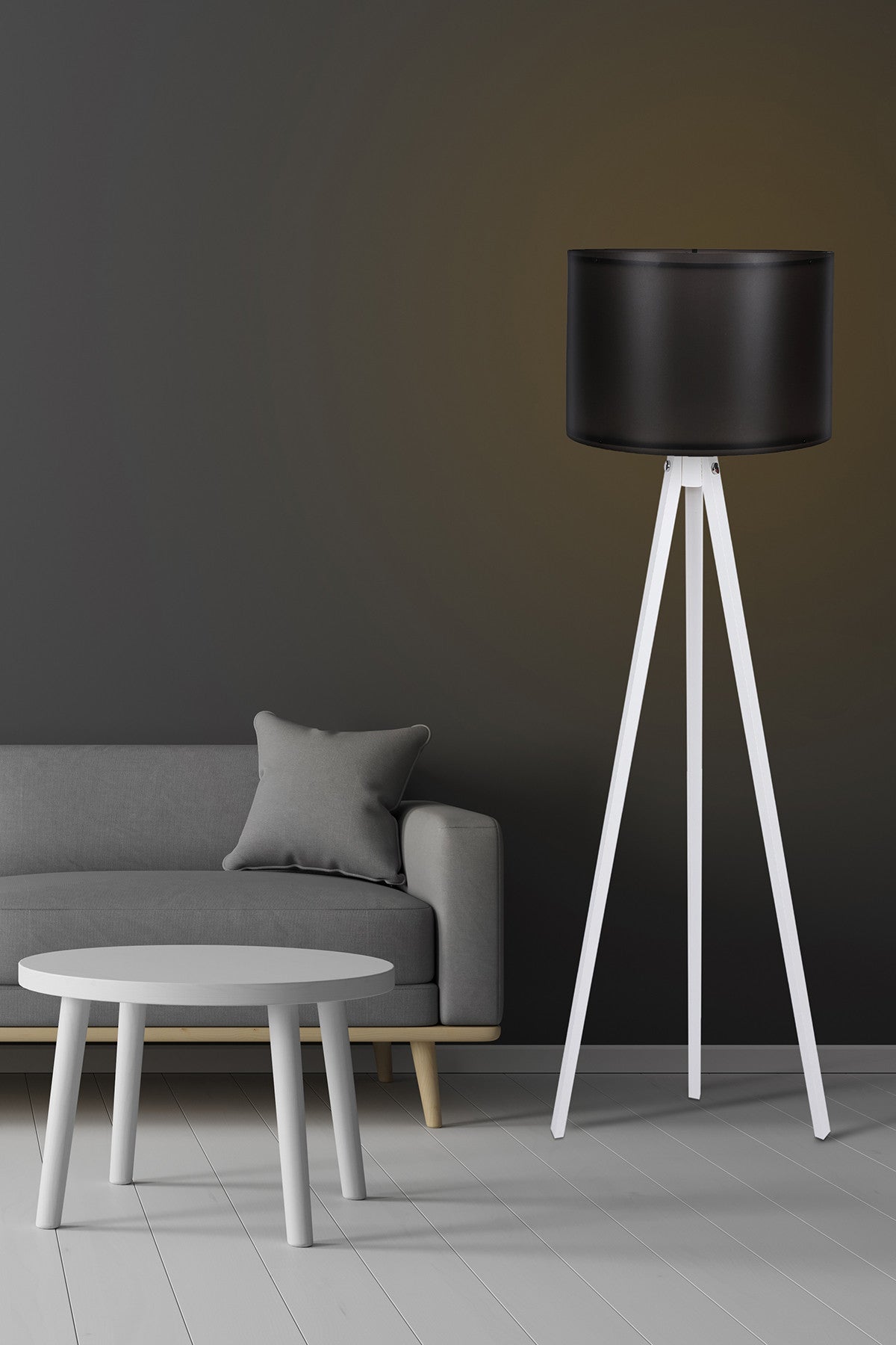 105 in Schwarz Weiss präsentiert im Onlineshop von KAQTU Design AG. Stehleuchte ist von Opviq