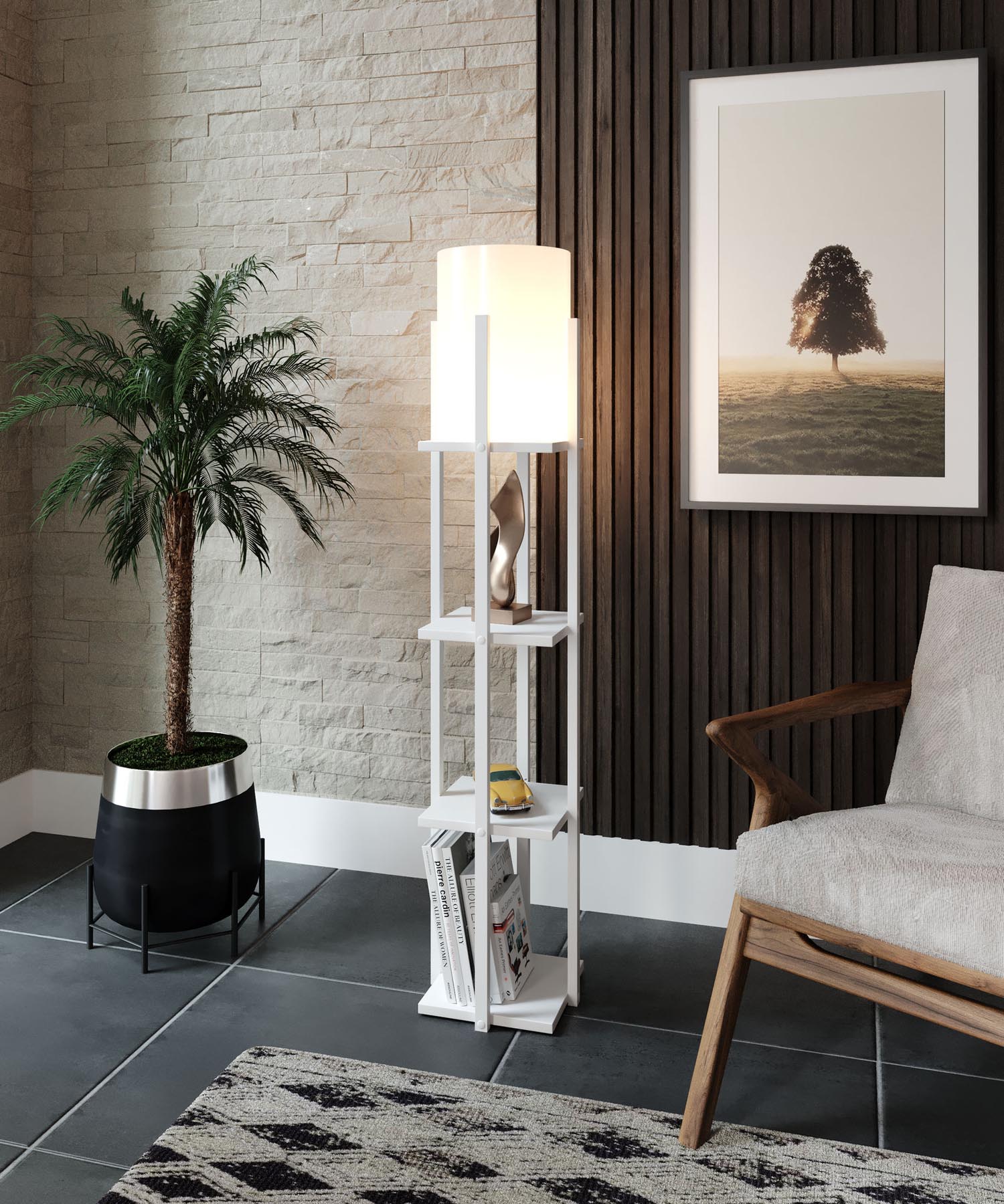 Nora SMK in Weiss Natürliche präsentiert im Onlineshop von KAQTU Design AG. Stehleuchte ist von Opviq