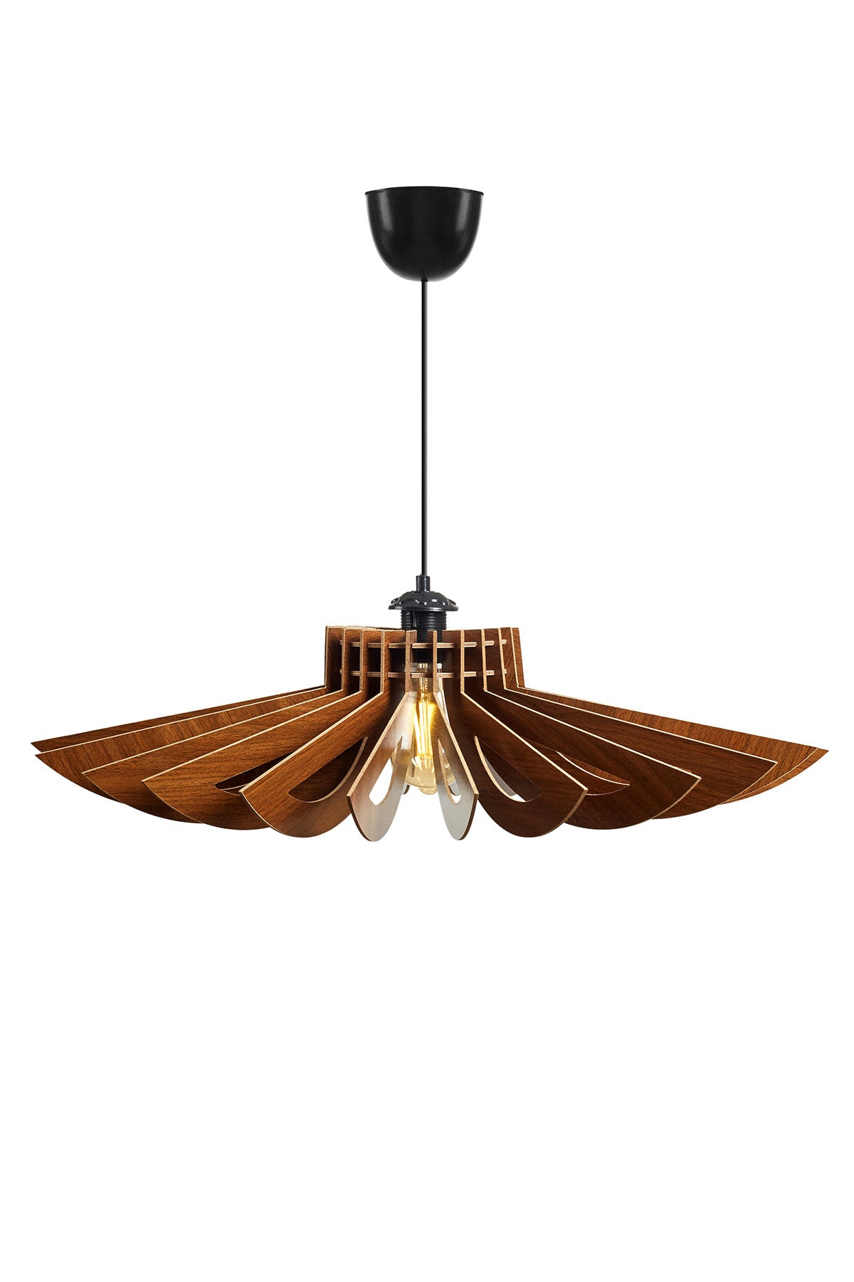 159 Pendellampe - Walnuss in Walnuss präsentiert im Onlineshop von KAQTU Design AG. Pendelleuchte ist von Opviq