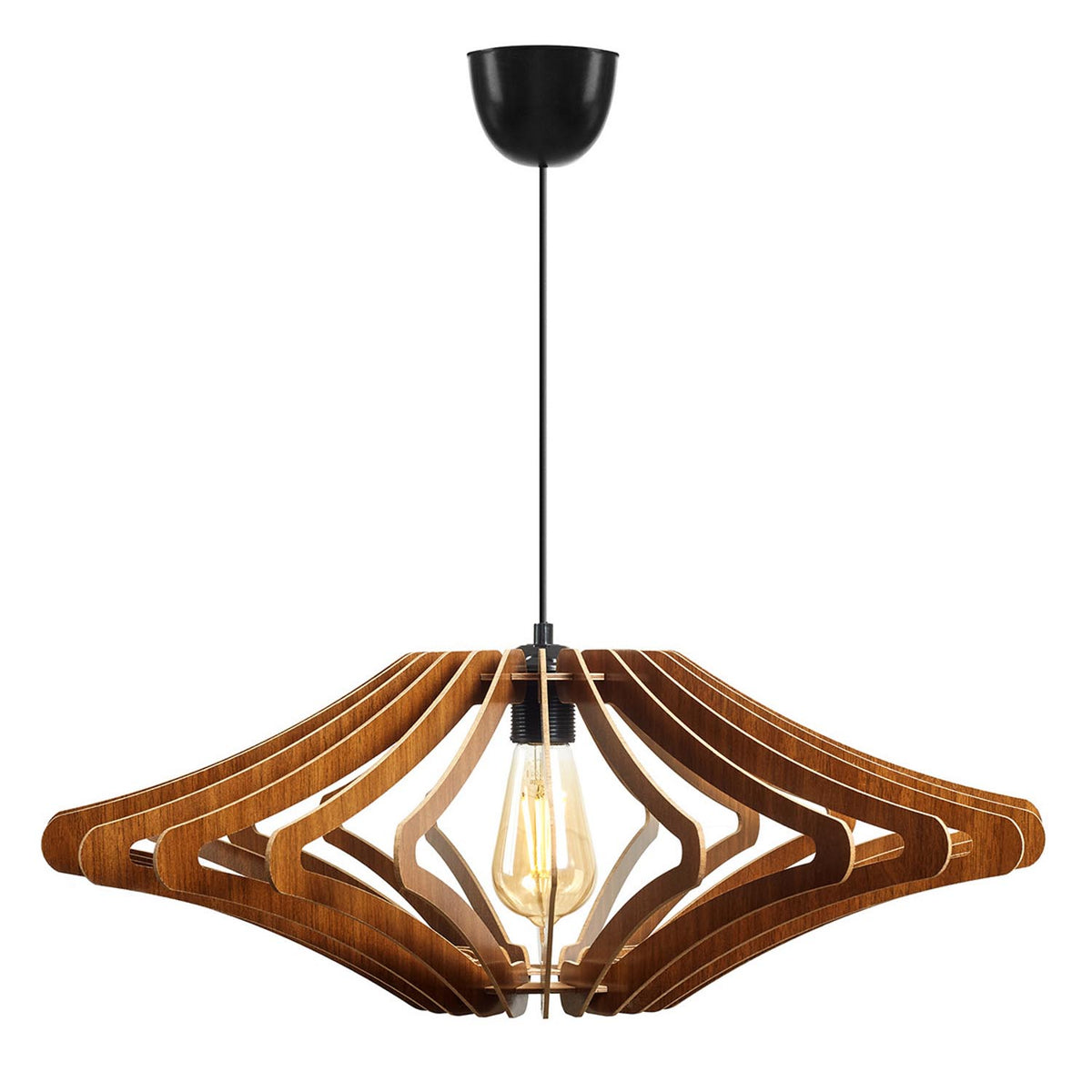171 Pendellampe - Walnuss in Walnuss präsentiert im Onlineshop von KAQTU Design AG. Pendelleuchte ist von Opviq