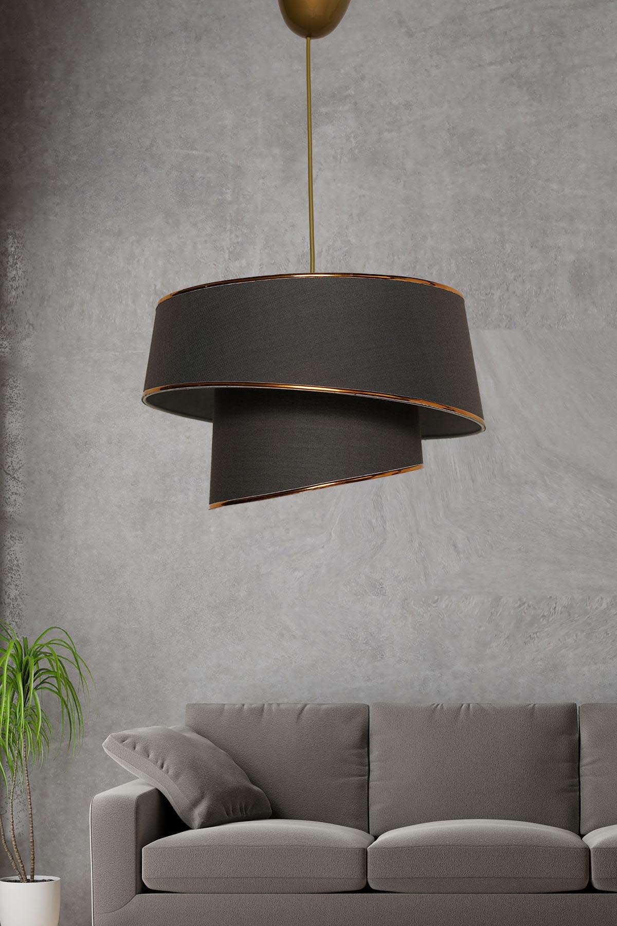 Barette Pendellampe - Gold
 Anthrazit in Gold / Anthrazit präsentiert im Onlineshop von KAQTU Design AG. Pendelleuchte ist von Opviq