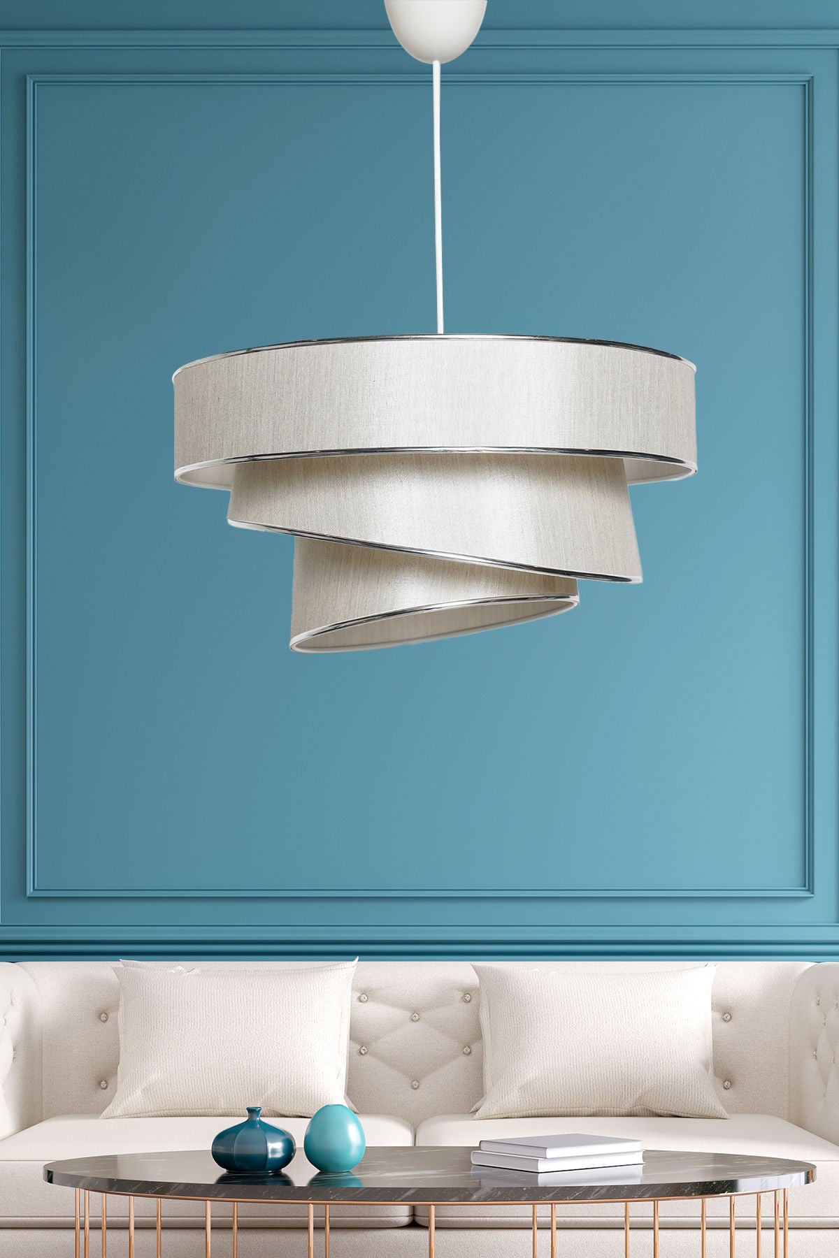 Couper - Beige, Silver in Beige Silber präsentiert im Onlineshop von KAQTU Design AG. Pendelleuchte ist von Opviq