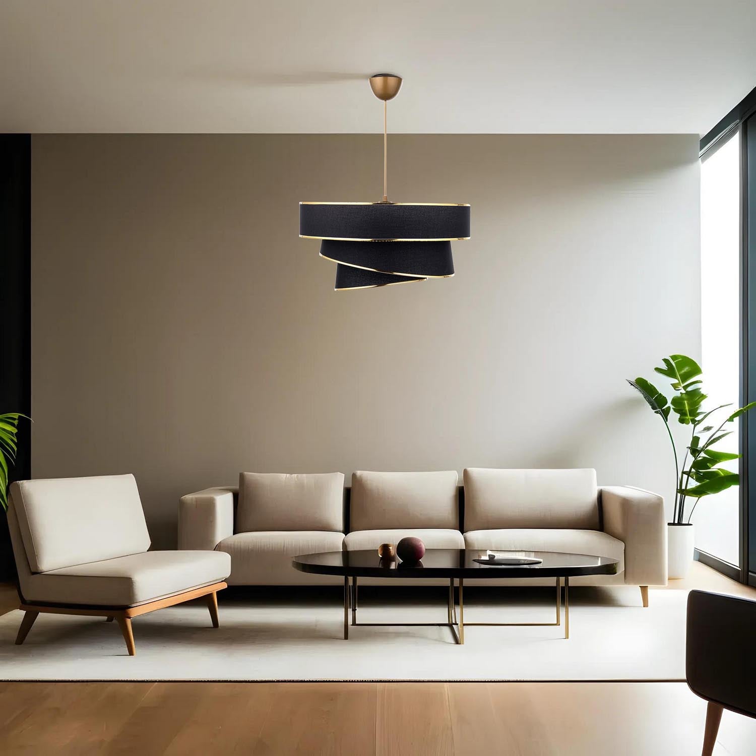 Couper - Black, Gold in Schwarz Gold präsentiert im Onlineshop von KAQTU Design AG. Pendelleuchte ist von Opviq