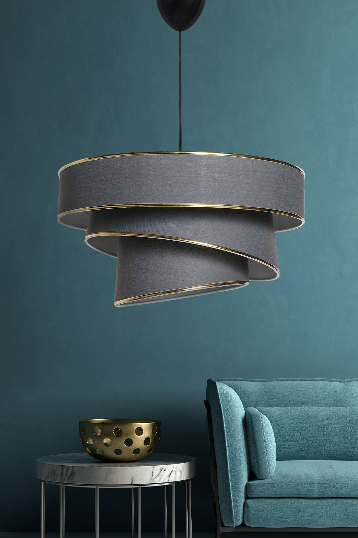 Couper - Anthracite, Gold in Anthrazit Gold präsentiert im Onlineshop von KAQTU Design AG. Pendelleuchte ist von Opviq