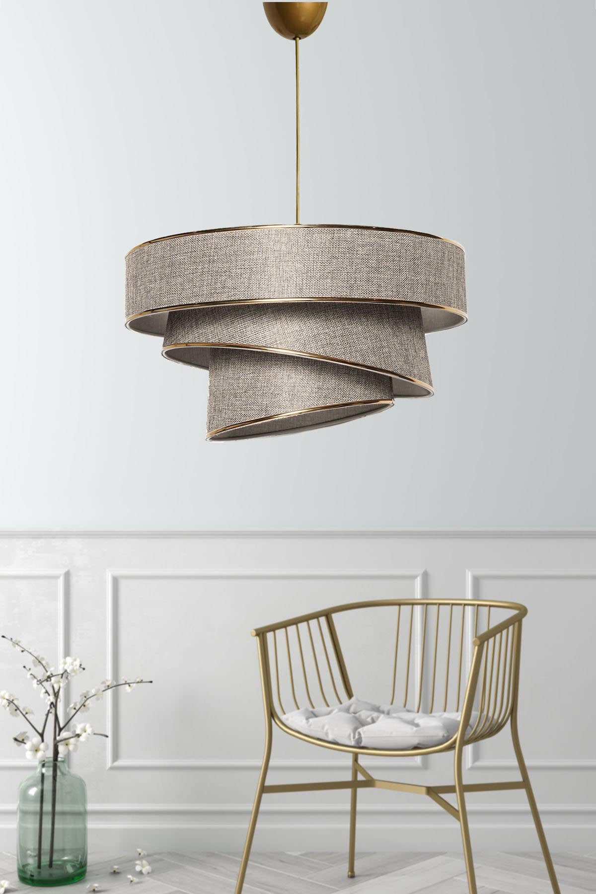 Couper - Beige, Gold in Beige Gold präsentiert im Onlineshop von KAQTU Design AG. Pendelleuchte ist von Opviq