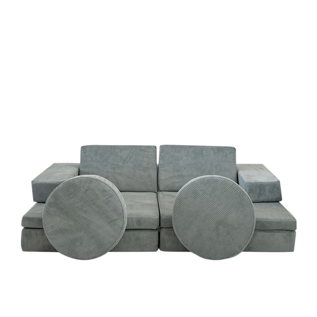 Puzzle - Blue in Blau präsentiert im Onlineshop von KAQTU Design AG. Bettsofa ist von Atelier Del Sofa