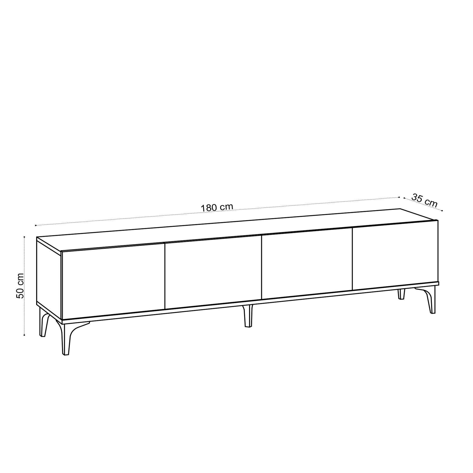 Nora - Sapphire Oak in Saphir- Eiche präsentiert im Onlineshop von KAQTU Design AG. Sideboard ist von Hanah Home