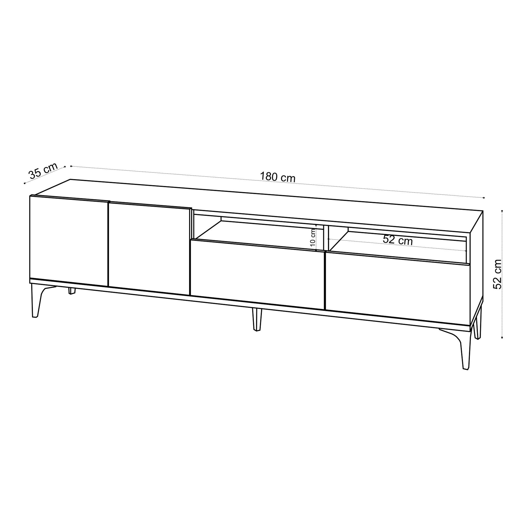 Ross in Eiche präsentiert im Onlineshop von KAQTU Design AG. Sideboard ist von Hanah Home