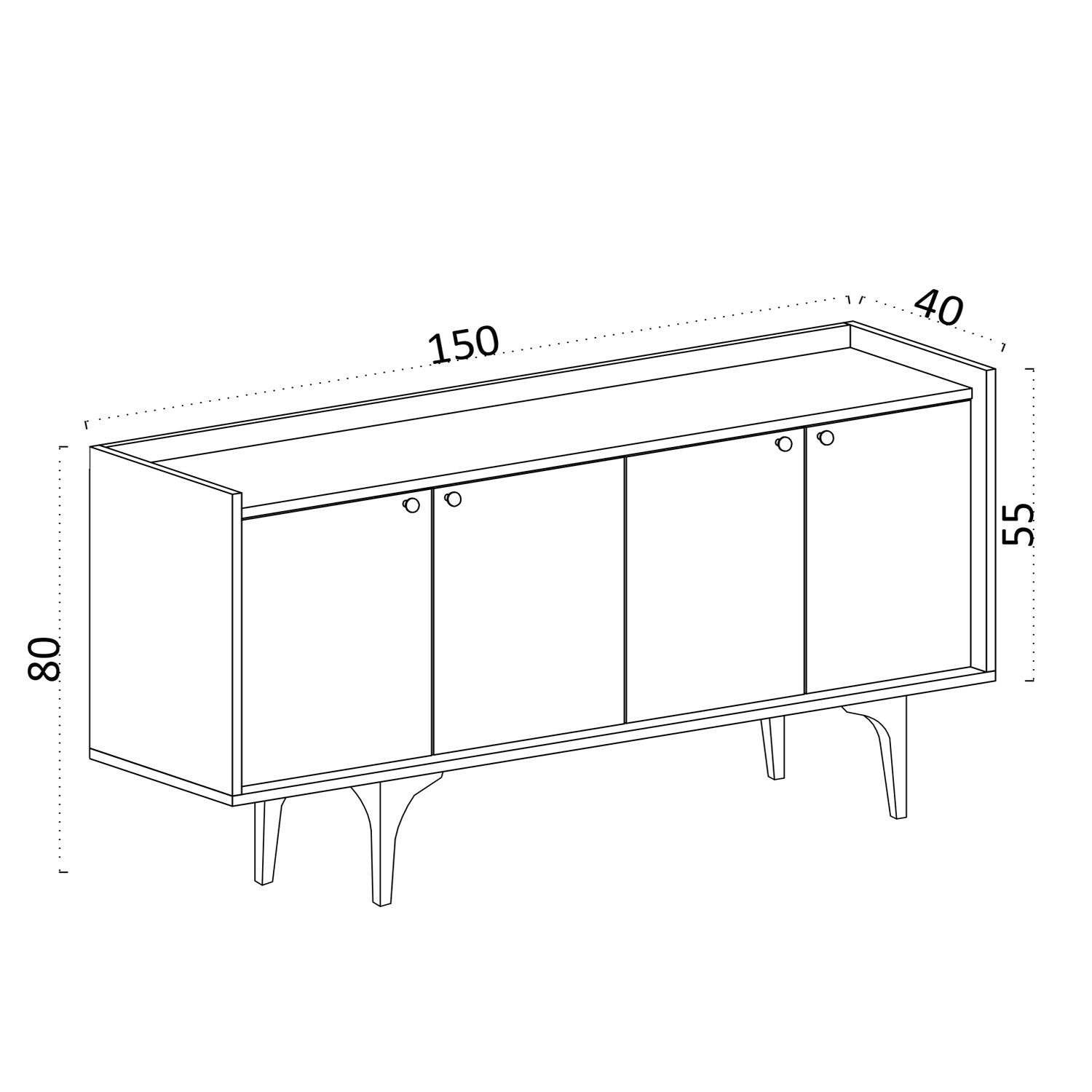 Navi in Saphir- Eiche präsentiert im Onlineshop von KAQTU Design AG. High-Sideboard ist von Hanah Home