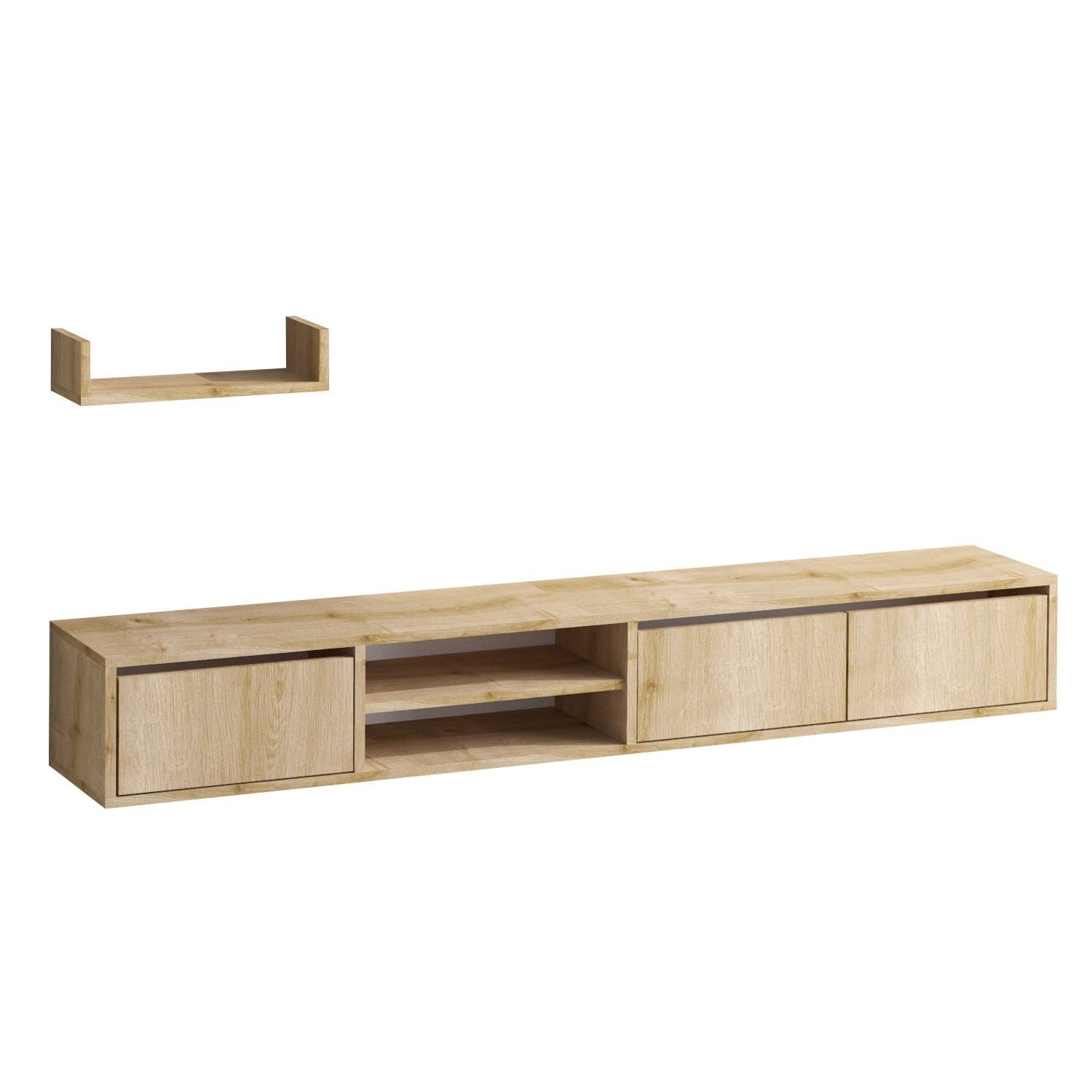 Heka in Saphir- Eiche präsentiert im Onlineshop von KAQTU Design AG. TV-Möbel ist von Hanah Home