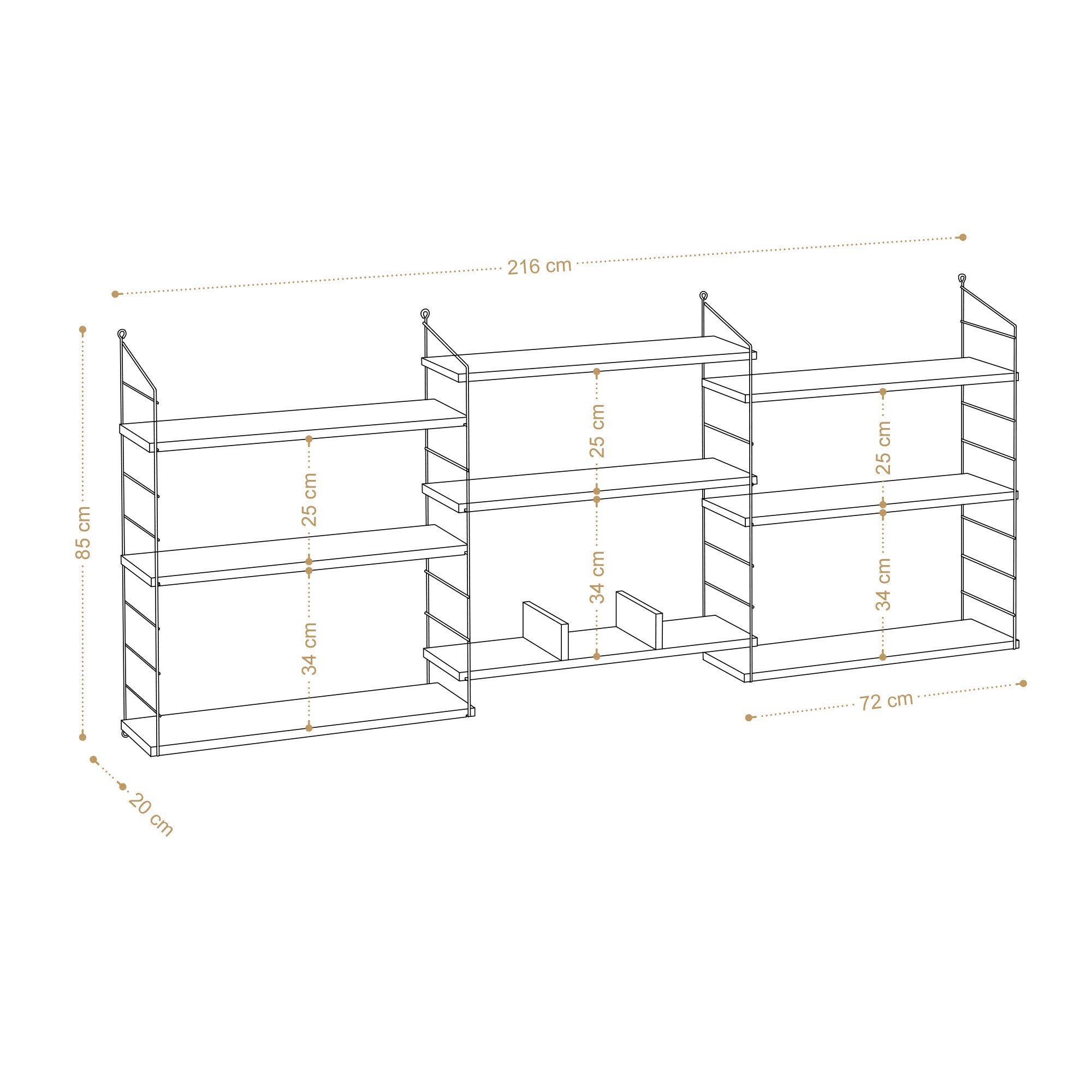 Laba in Eiche präsentiert im Onlineshop von KAQTU Design AG. Bücherregal ist von Hanah Home