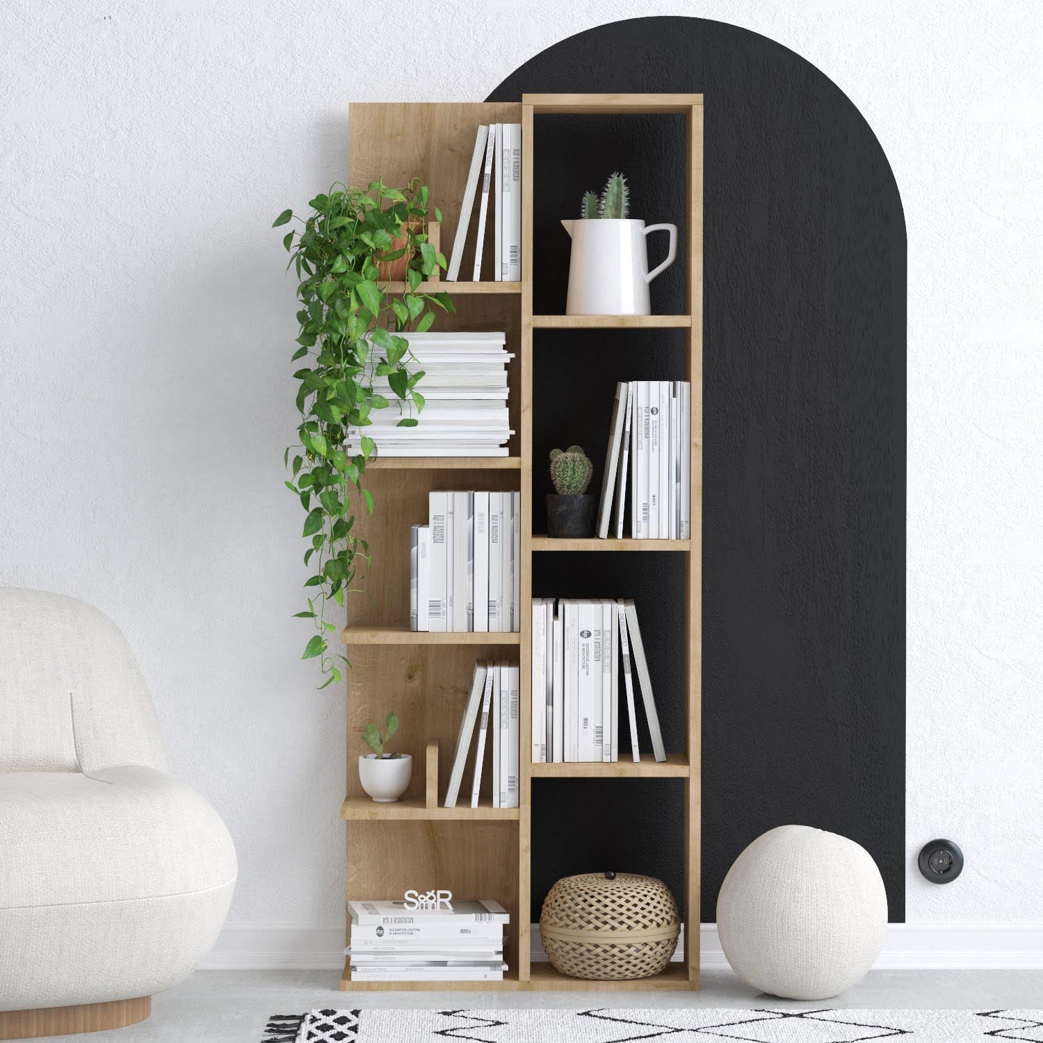 Lily in Eiche präsentiert im Onlineshop von KAQTU Design AG. Bücherregal ist von Hanah Home