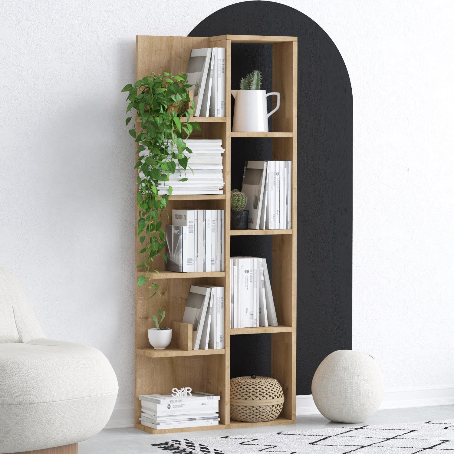 Lily in Eiche präsentiert im Onlineshop von KAQTU Design AG. Bücherregal ist von Hanah Home