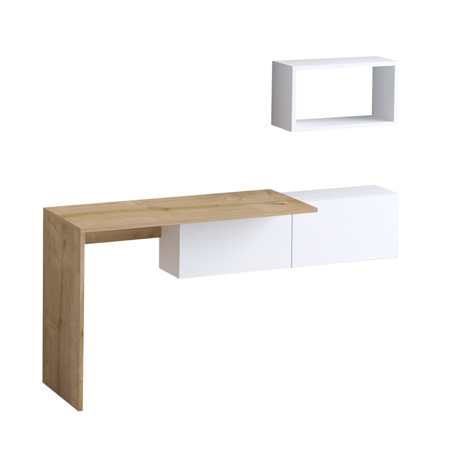 Tiff in Weisseiche präsentiert im Onlineshop von KAQTU Design AG. Schreibtisch ist von Hanah Home