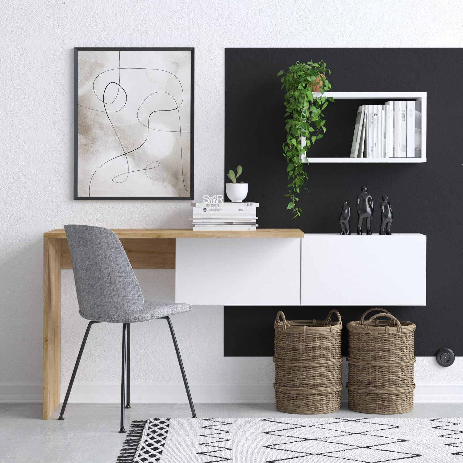 Tiff in Weisseiche präsentiert im Onlineshop von KAQTU Design AG. Schreibtisch ist von Hanah Home