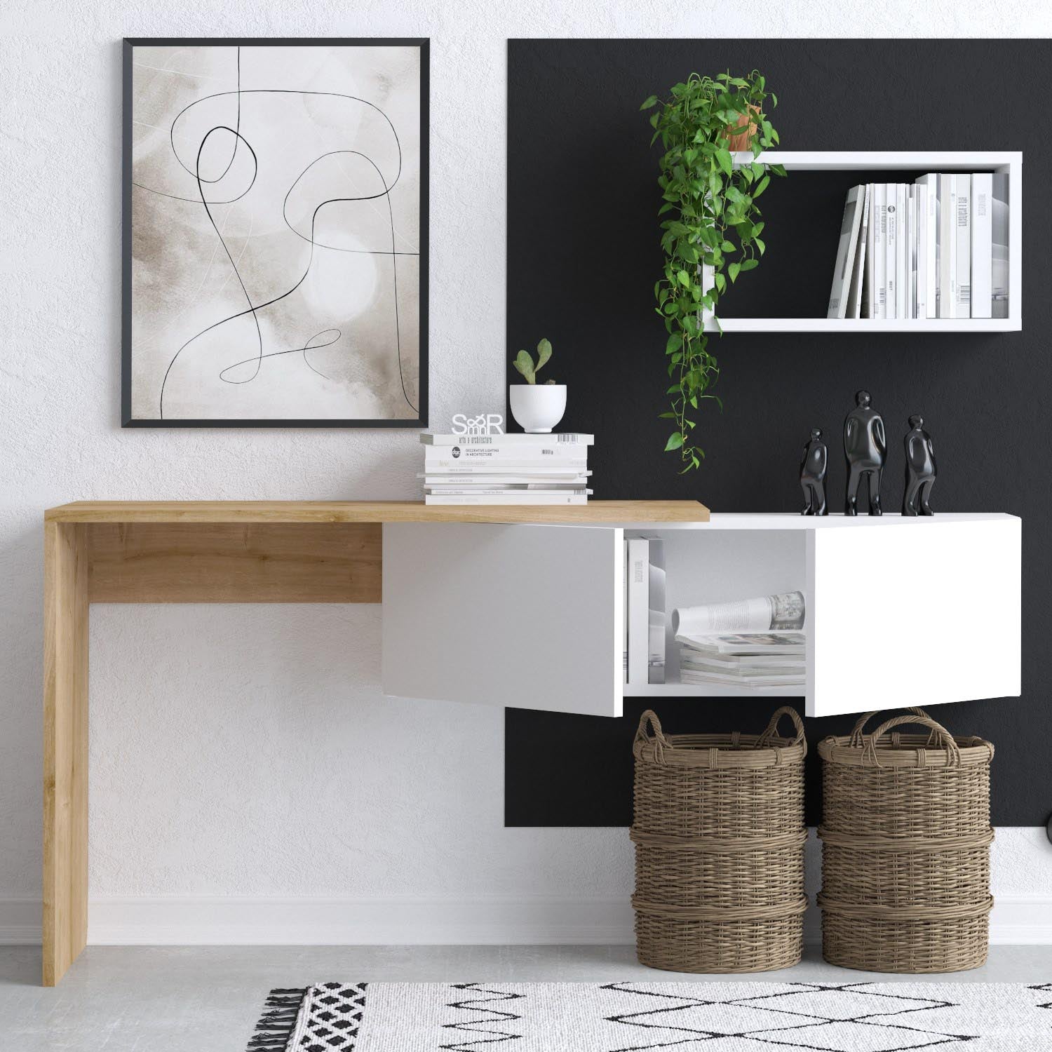 Tiff in Weisseiche präsentiert im Onlineshop von KAQTU Design AG. Schreibtisch ist von Hanah Home
