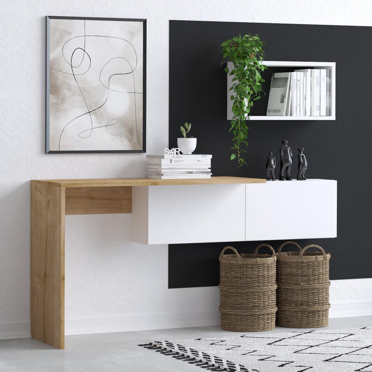 Tiff in Weisseiche präsentiert im Onlineshop von KAQTU Design AG. Schreibtisch ist von Hanah Home