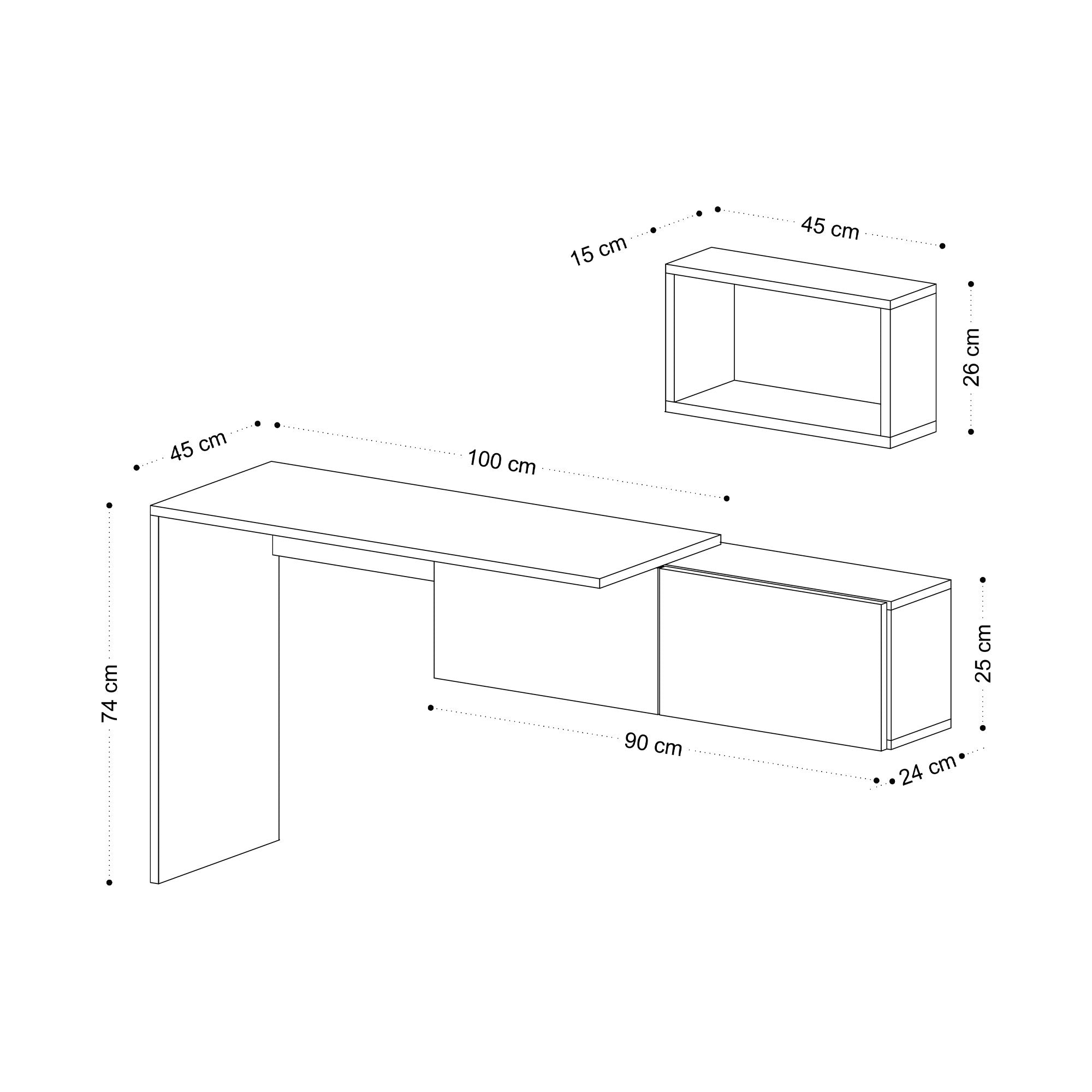 Tiff in Weisseiche präsentiert im Onlineshop von KAQTU Design AG. Schreibtisch ist von Hanah Home