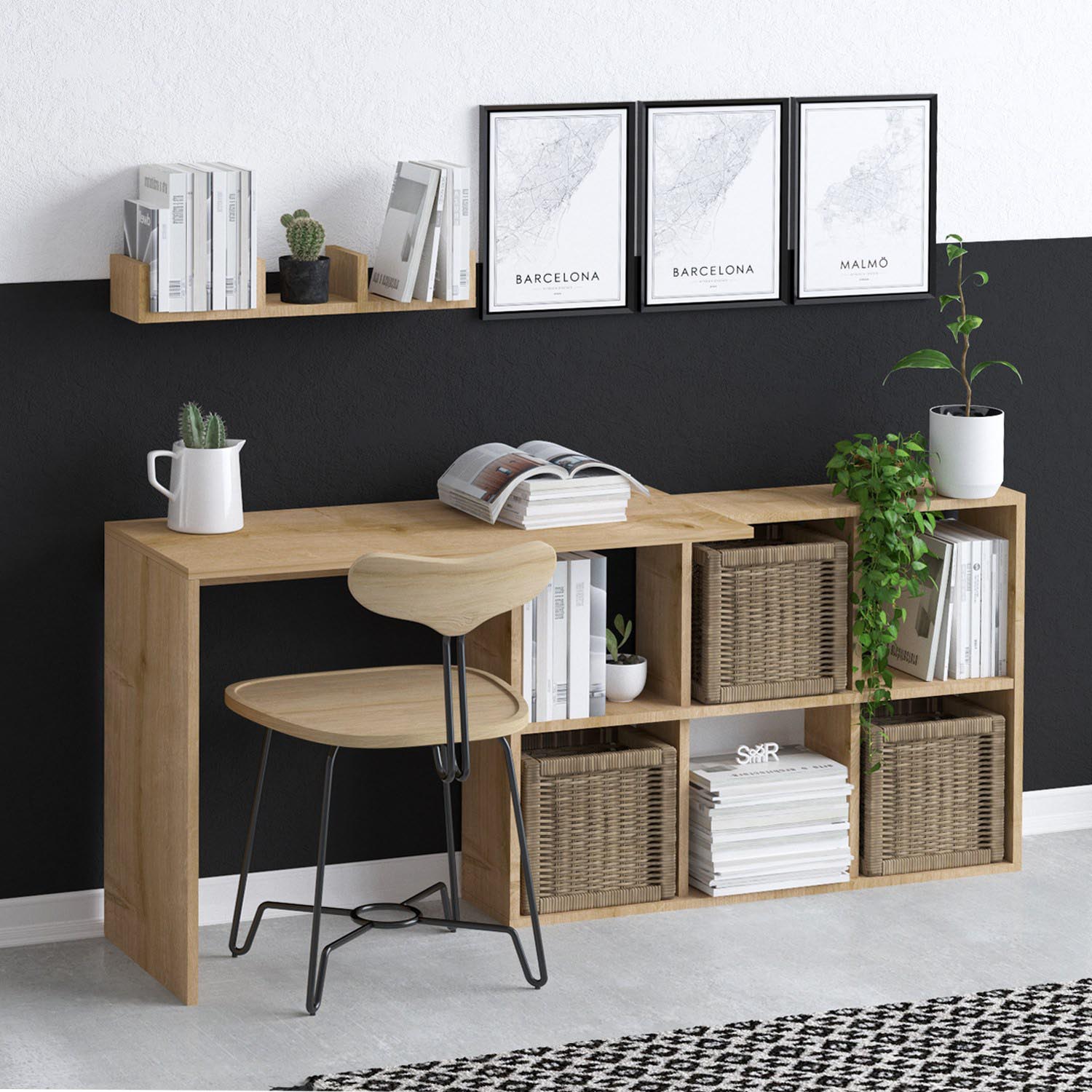 Blake in Eiche präsentiert im Onlineshop von KAQTU Design AG. Schreibtisch ist von Hanah Home