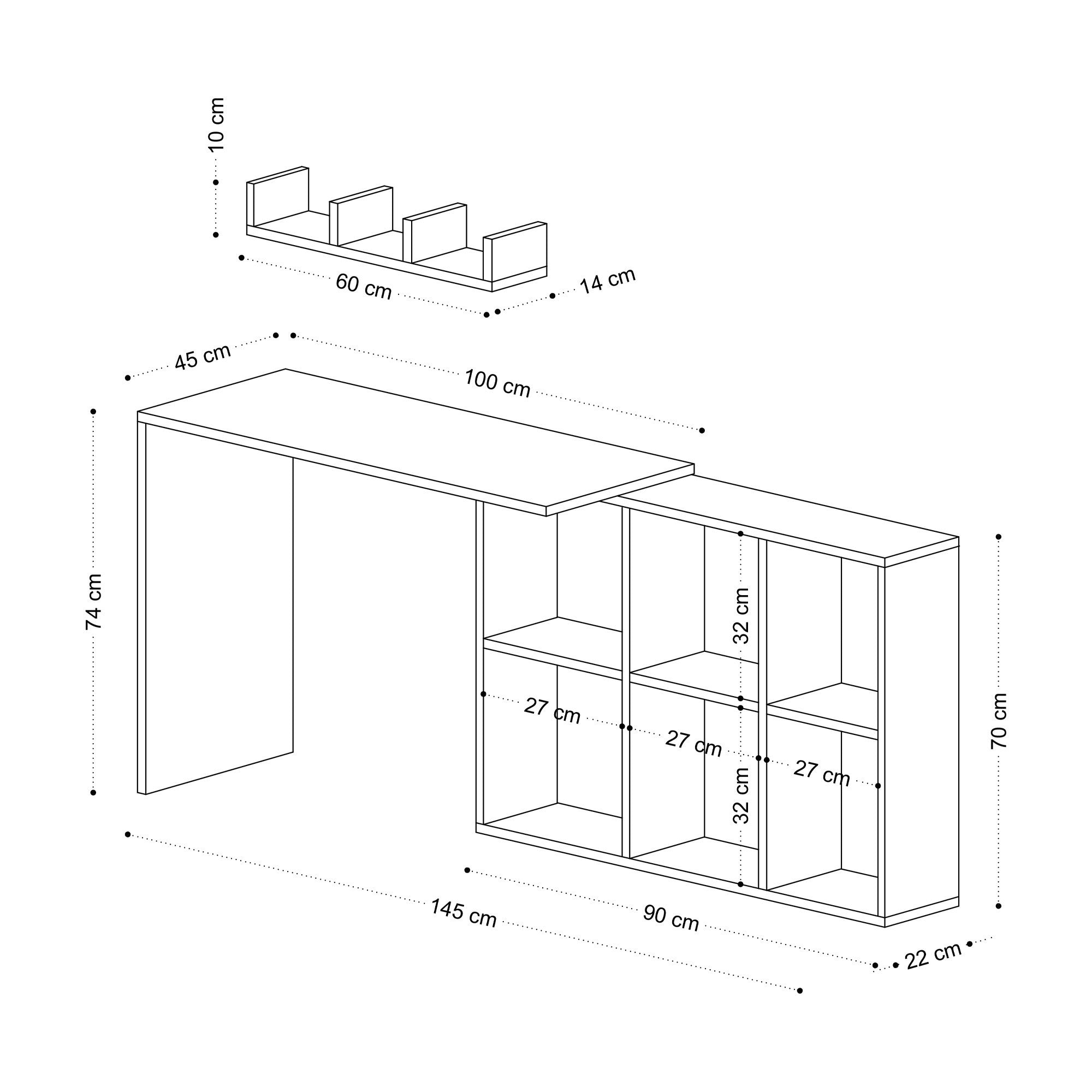 Jack in Weisseiche präsentiert im Onlineshop von KAQTU Design AG. Schreibtisch ist von Hanah Home