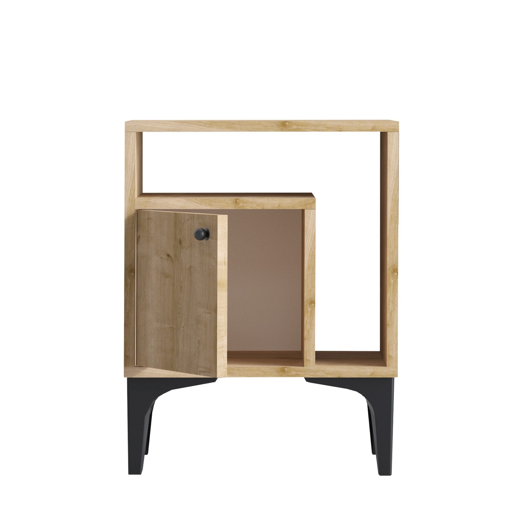 Nuno in Saphir- Eiche präsentiert im Onlineshop von KAQTU Design AG. Nachttisch ist von Hanah Home