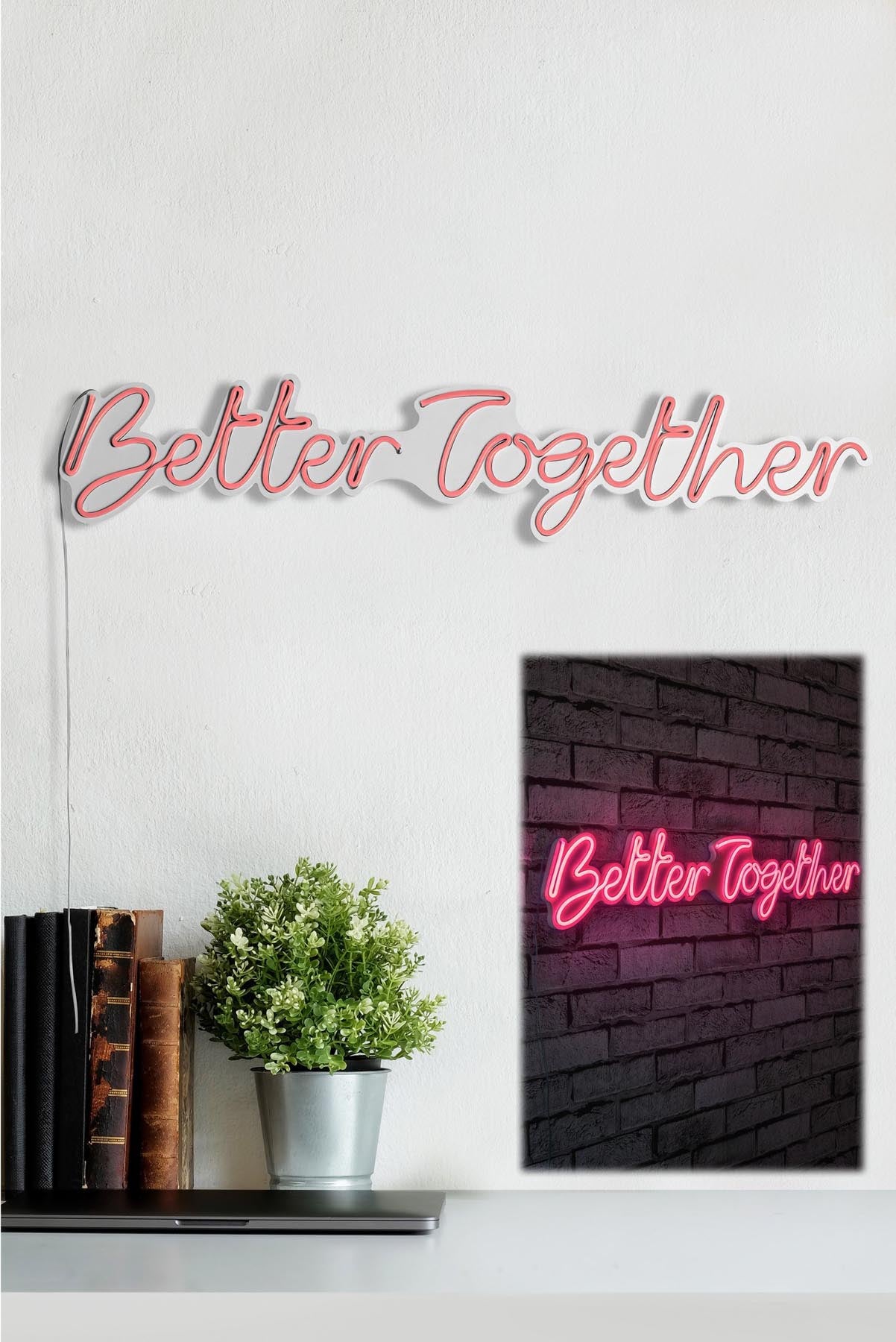 Better Together - Pink in Rosa präsentiert im Onlineshop von KAQTU Design AG. Wandleuchte ist von Wallity